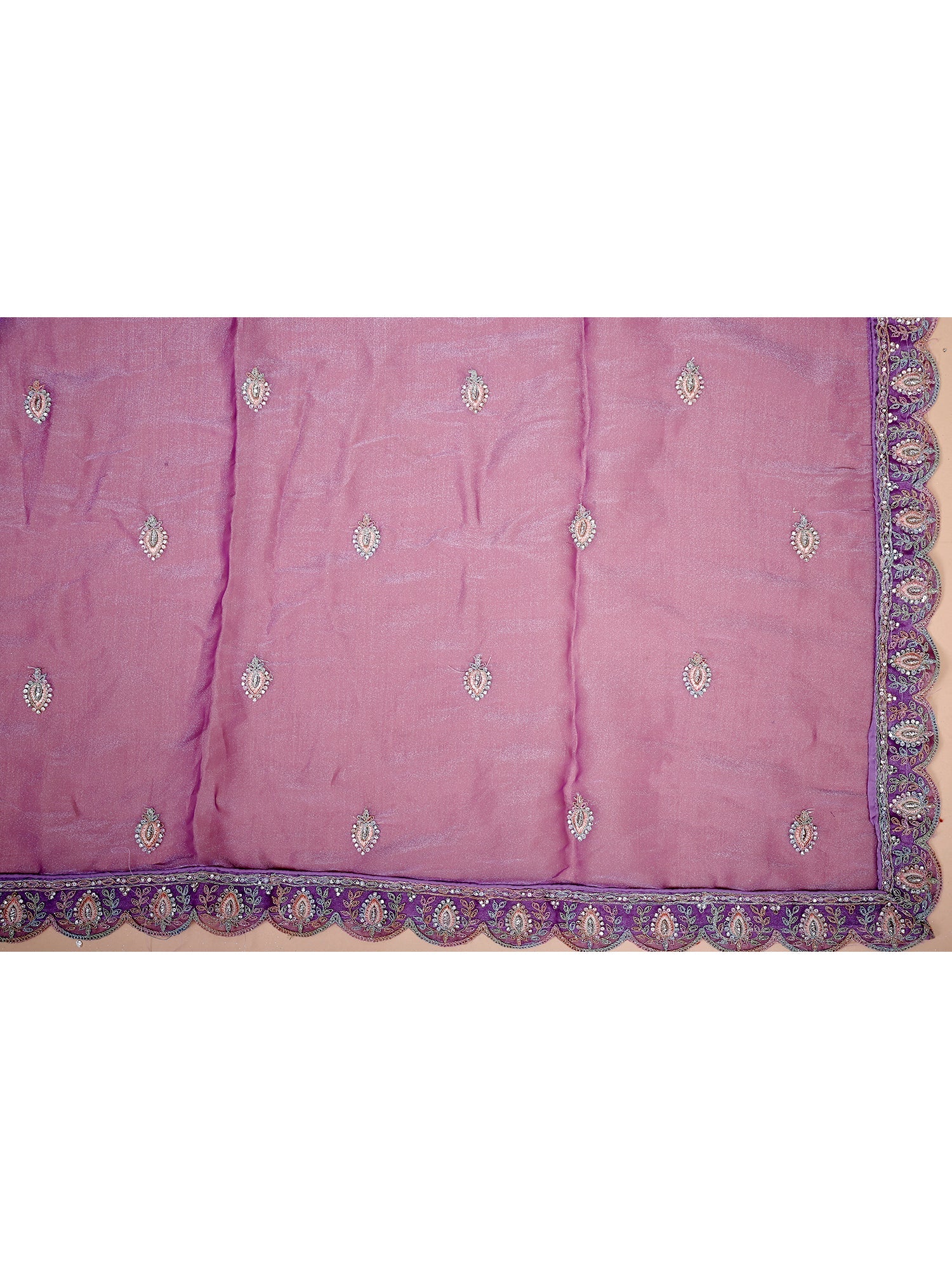 Lavender Shimmer Silk Lehenga with Thread