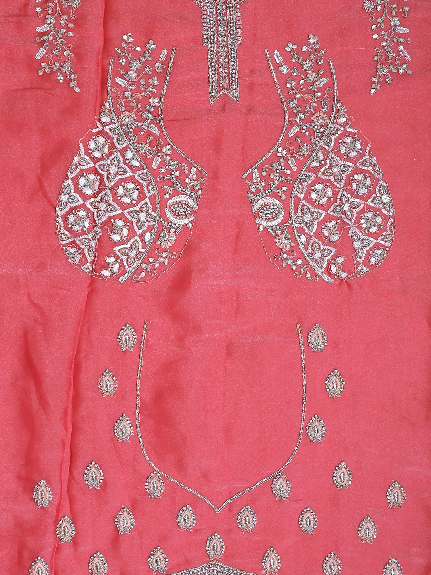 Pink Embroidered Net Sequins Lehenga