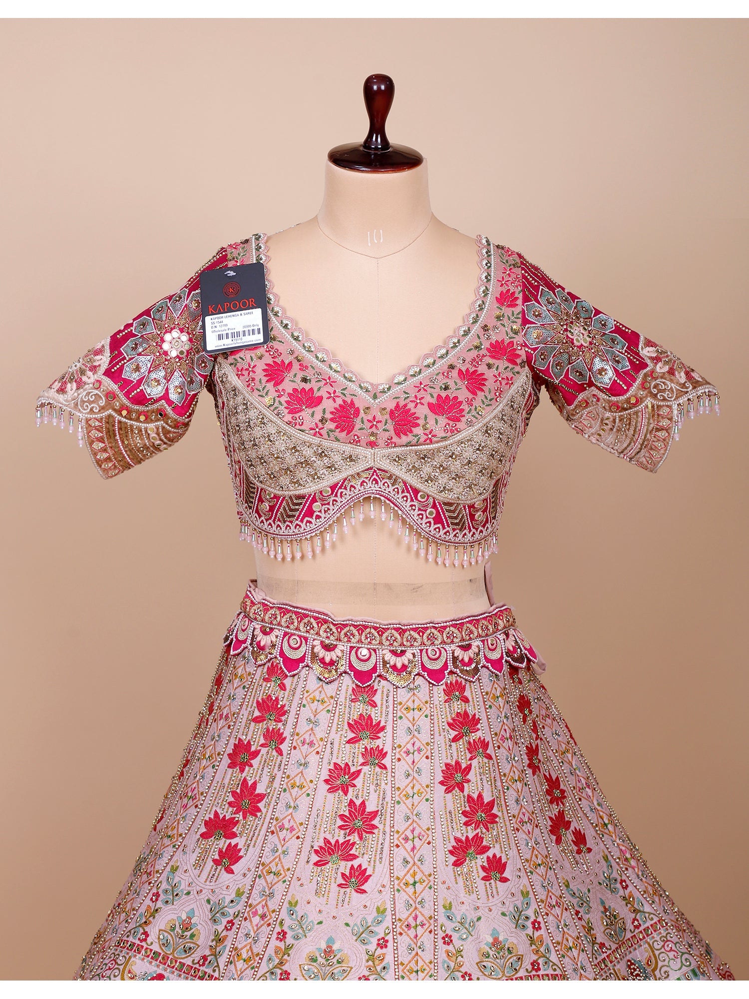 Multi-Color Banarasi Silk Lehenga with Embroidery
