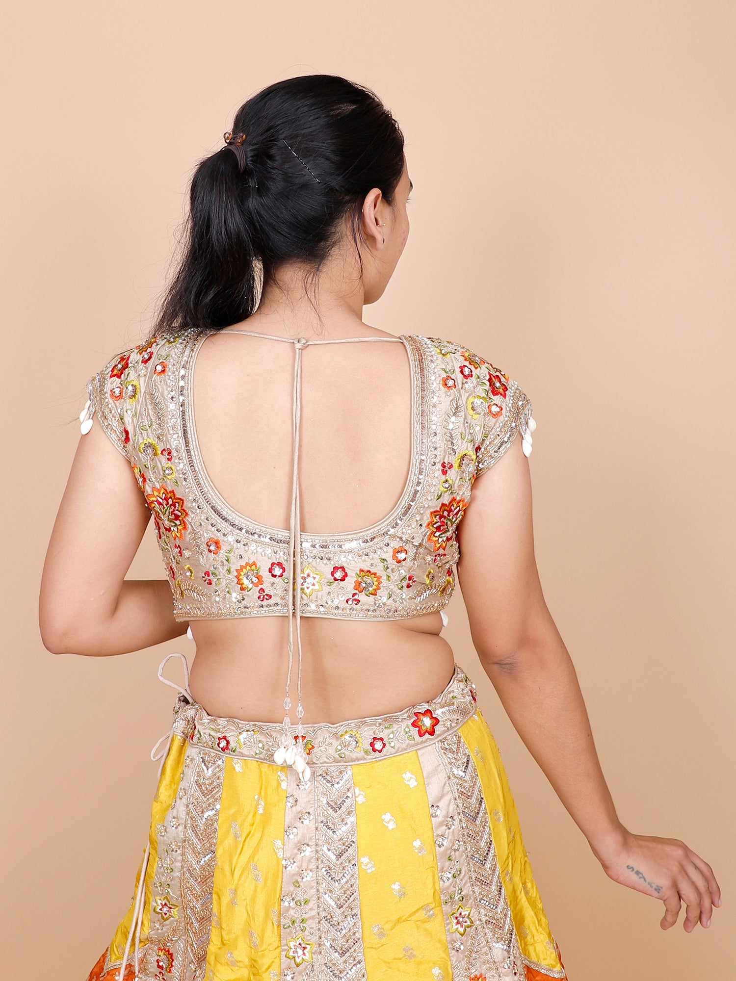 Multi-Color Silk Lehenga with Multi-Thread