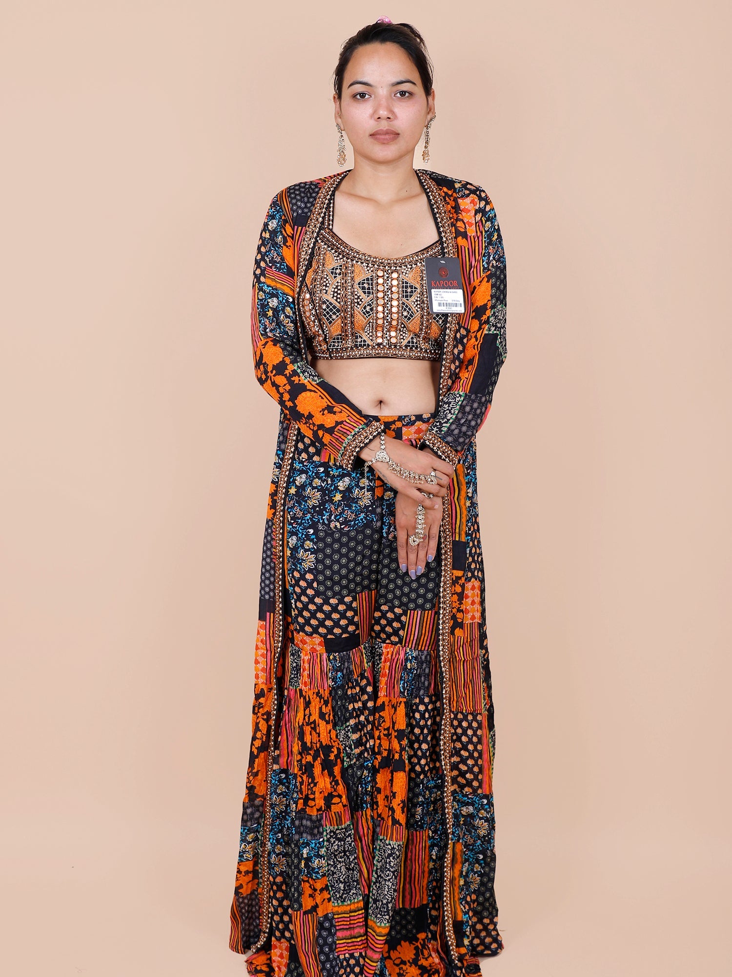 Multi Chinon Indo-Western with Shrug