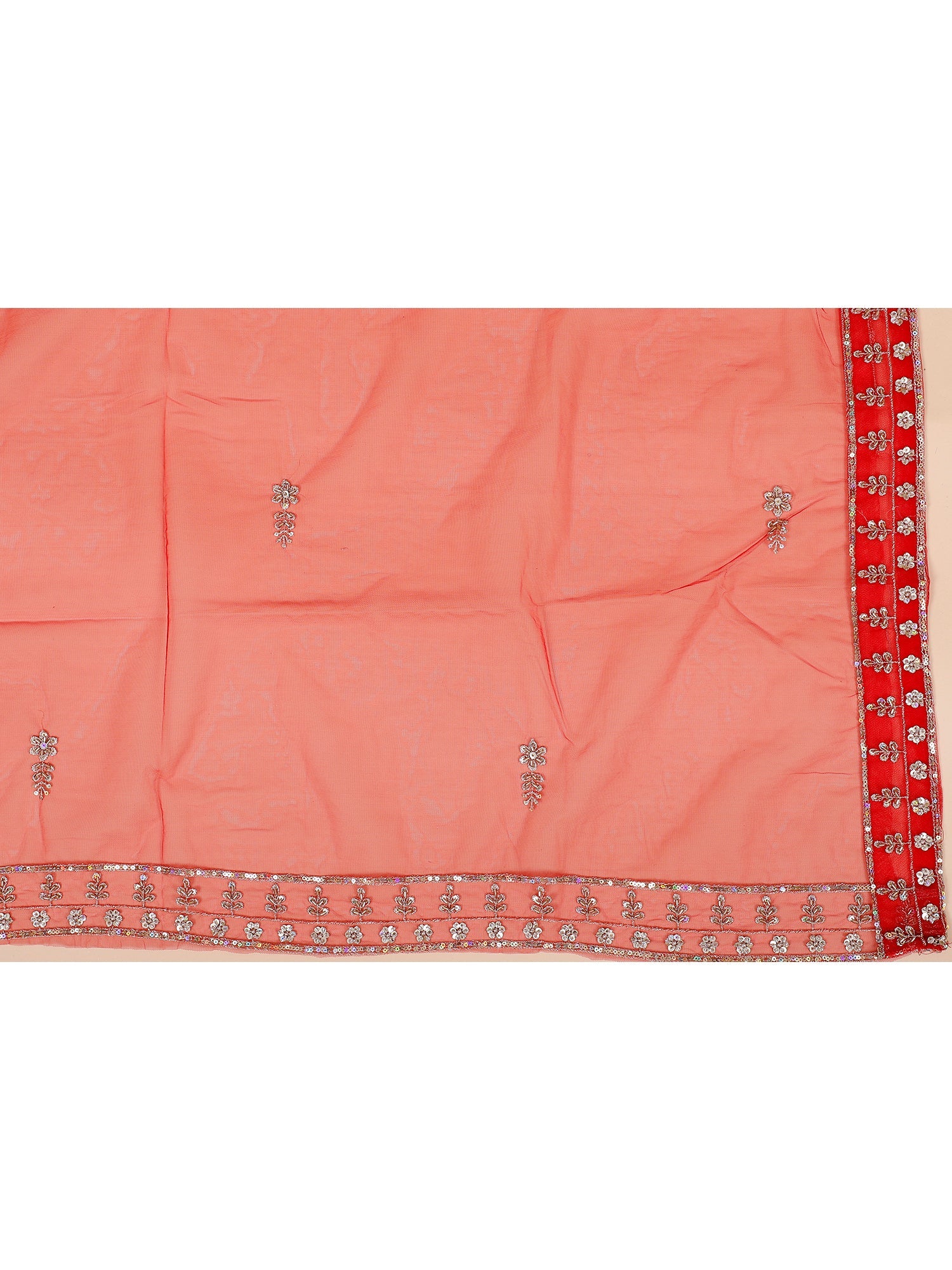 Red Net Crop top Embroidery with Sequins