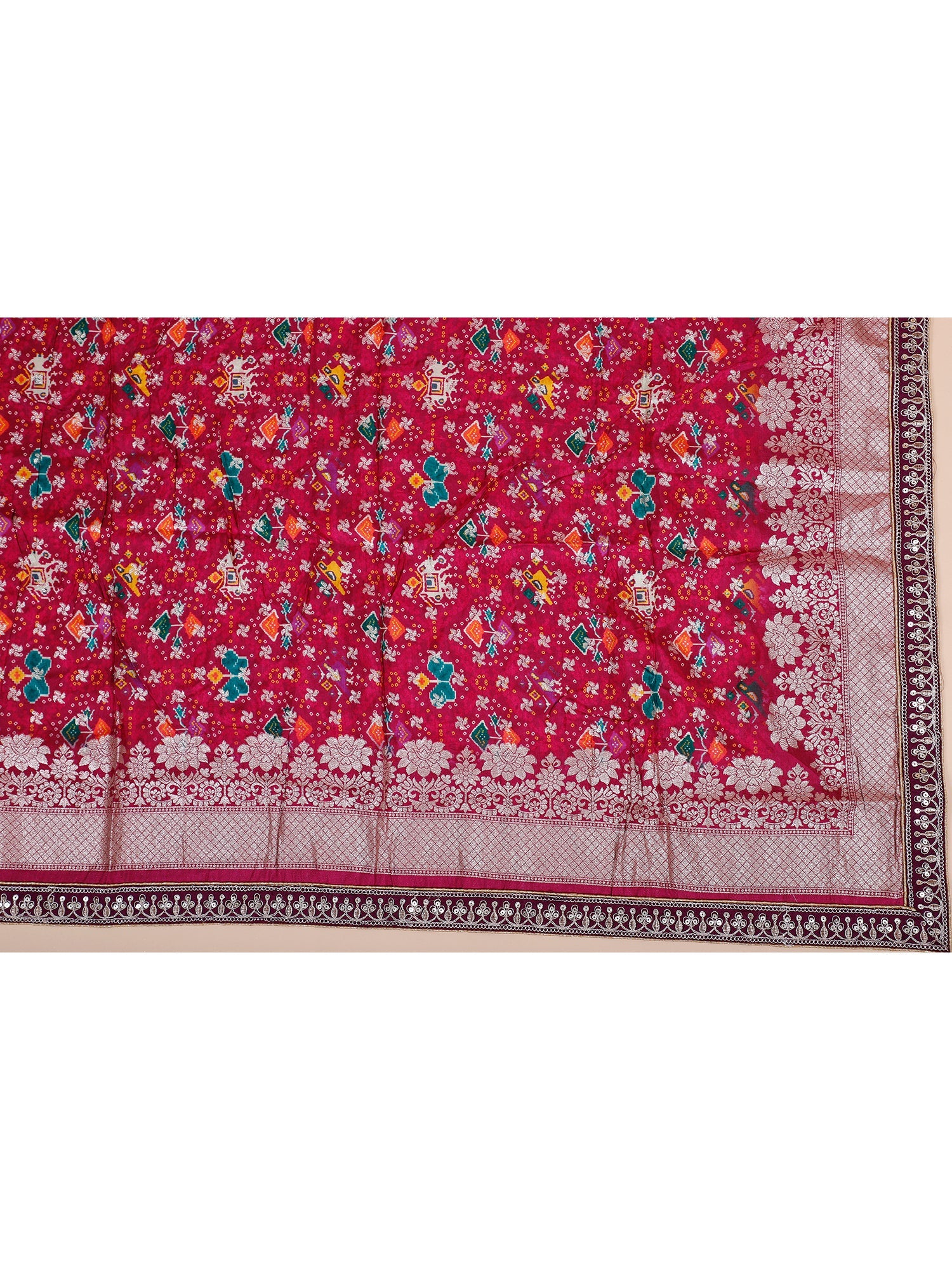 Blush Pink Shimmer Silk Lehenga with Exquisite Gota Patti Detailing