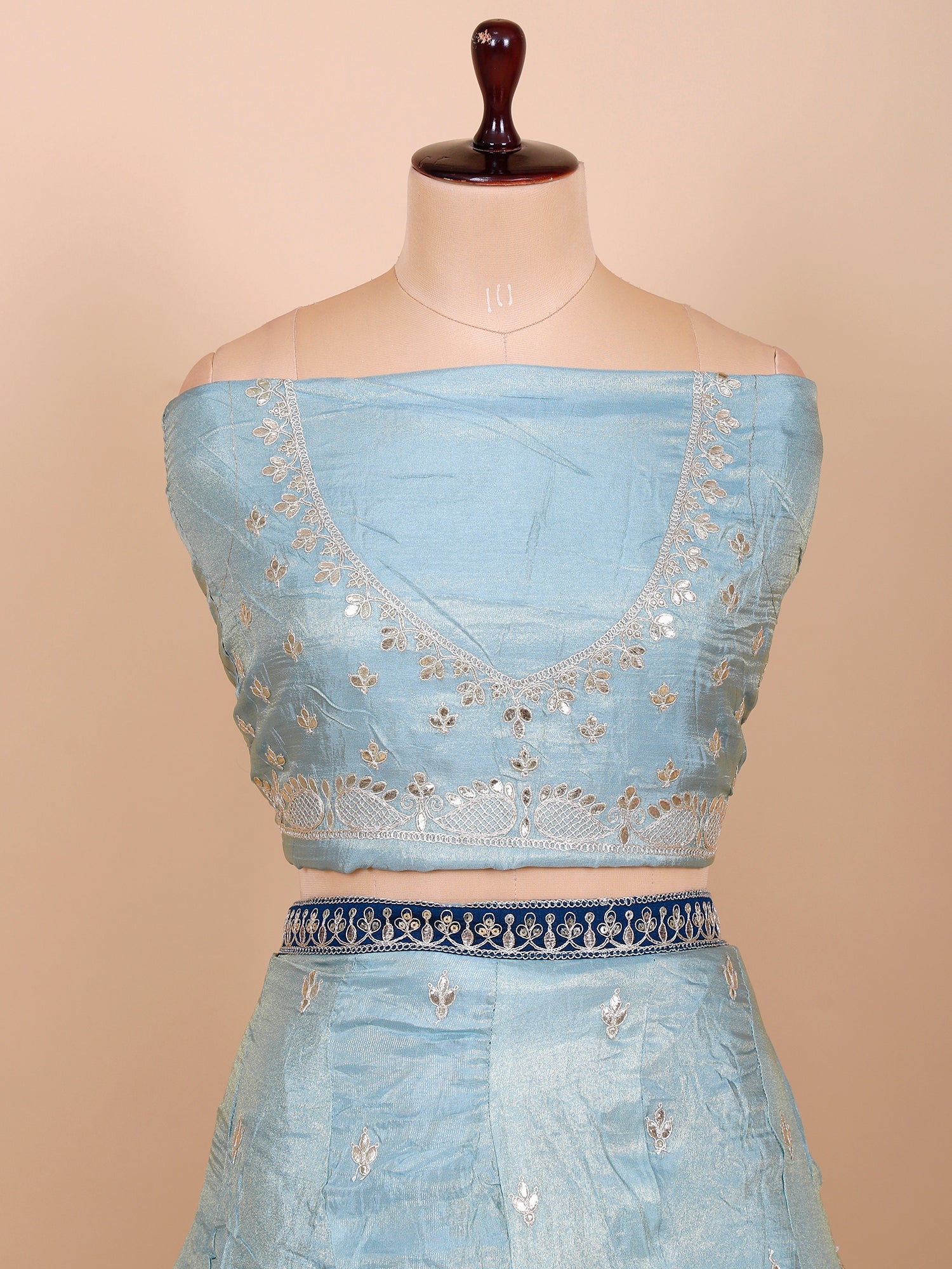 Royal Blue Shimmer Silk Lehenga