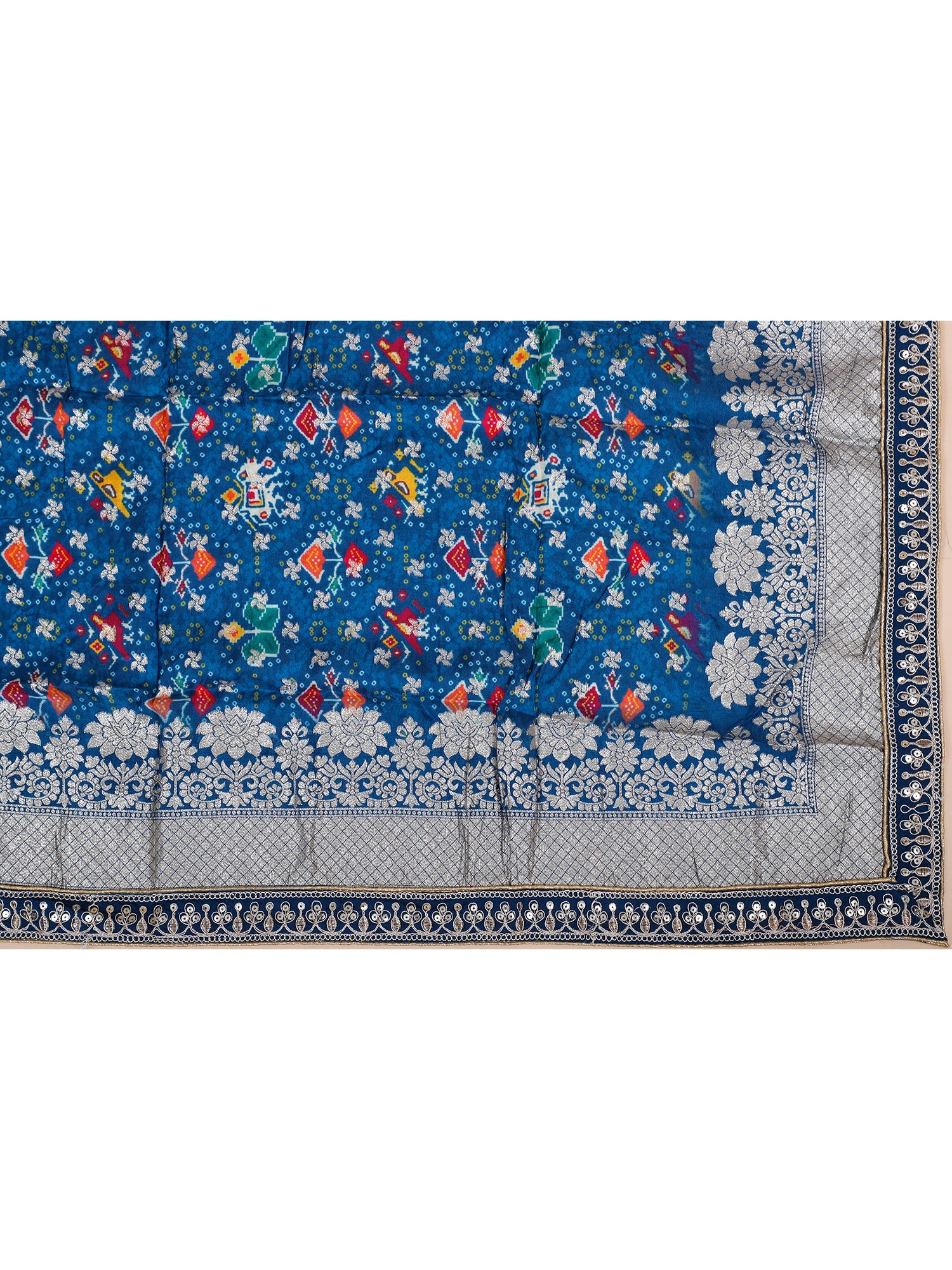 Royal Blue Shimmer Silk Lehenga