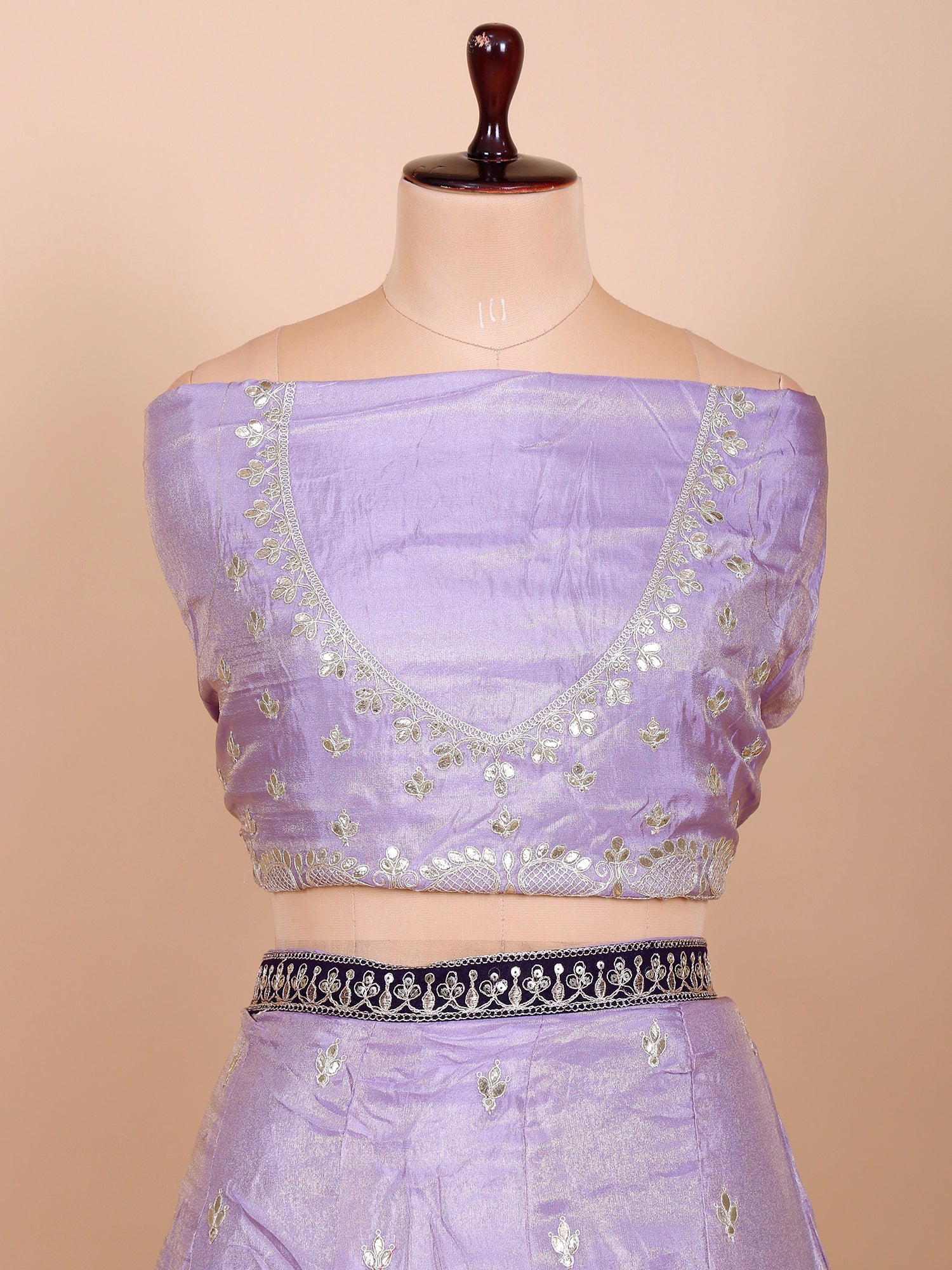 Lavender Glow Shimmer Silk Lehenga