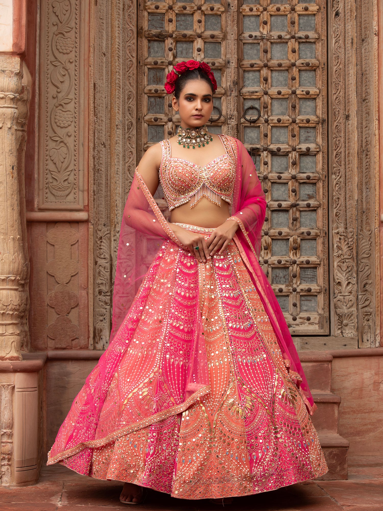 Multi-Color Party Silk Lehenga