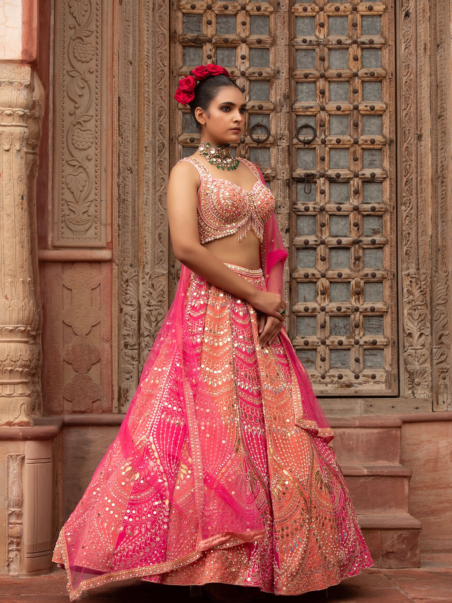 Multi-Color Party Silk Lehenga