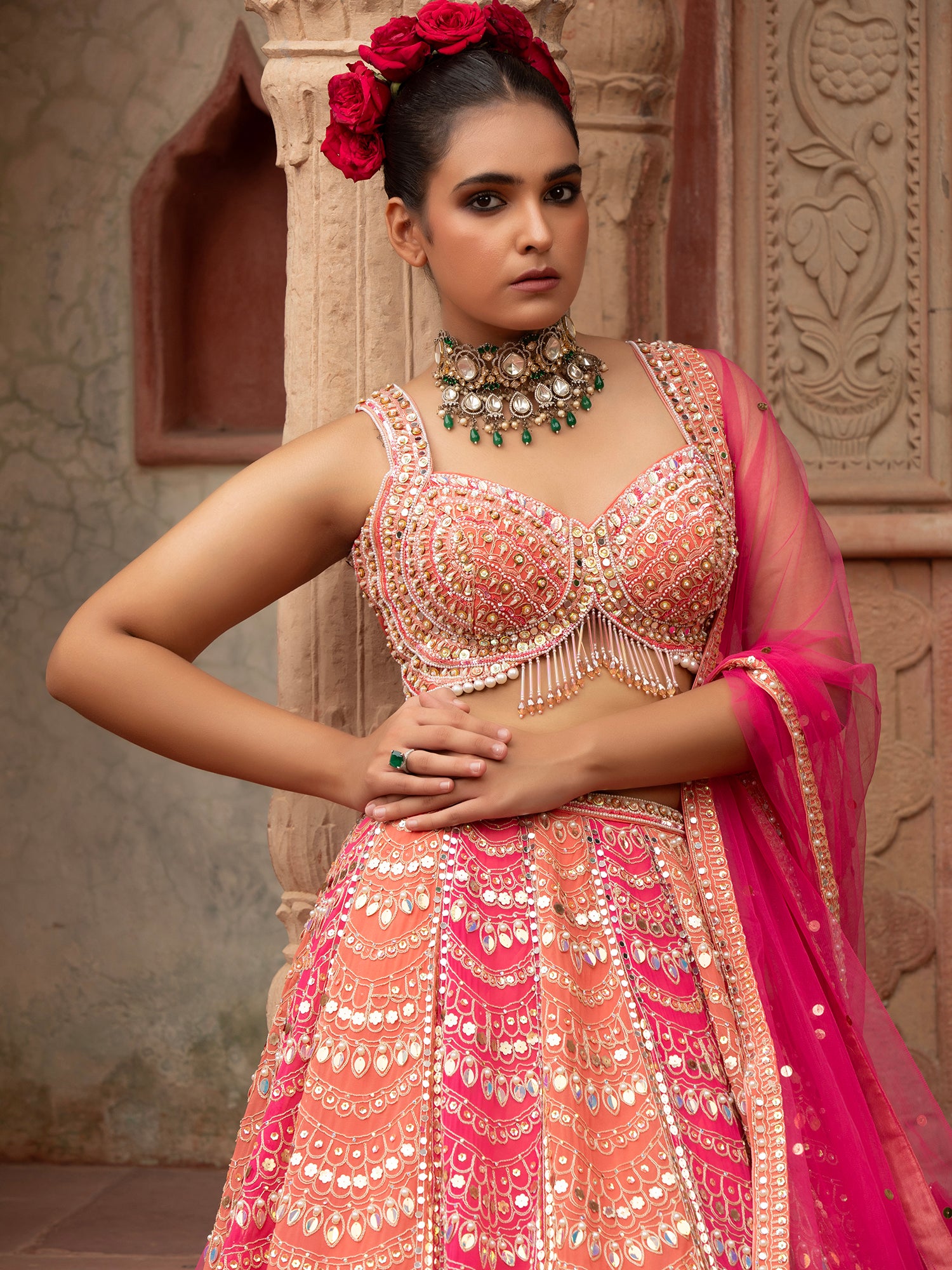 Multi-Color Party Silk Lehenga