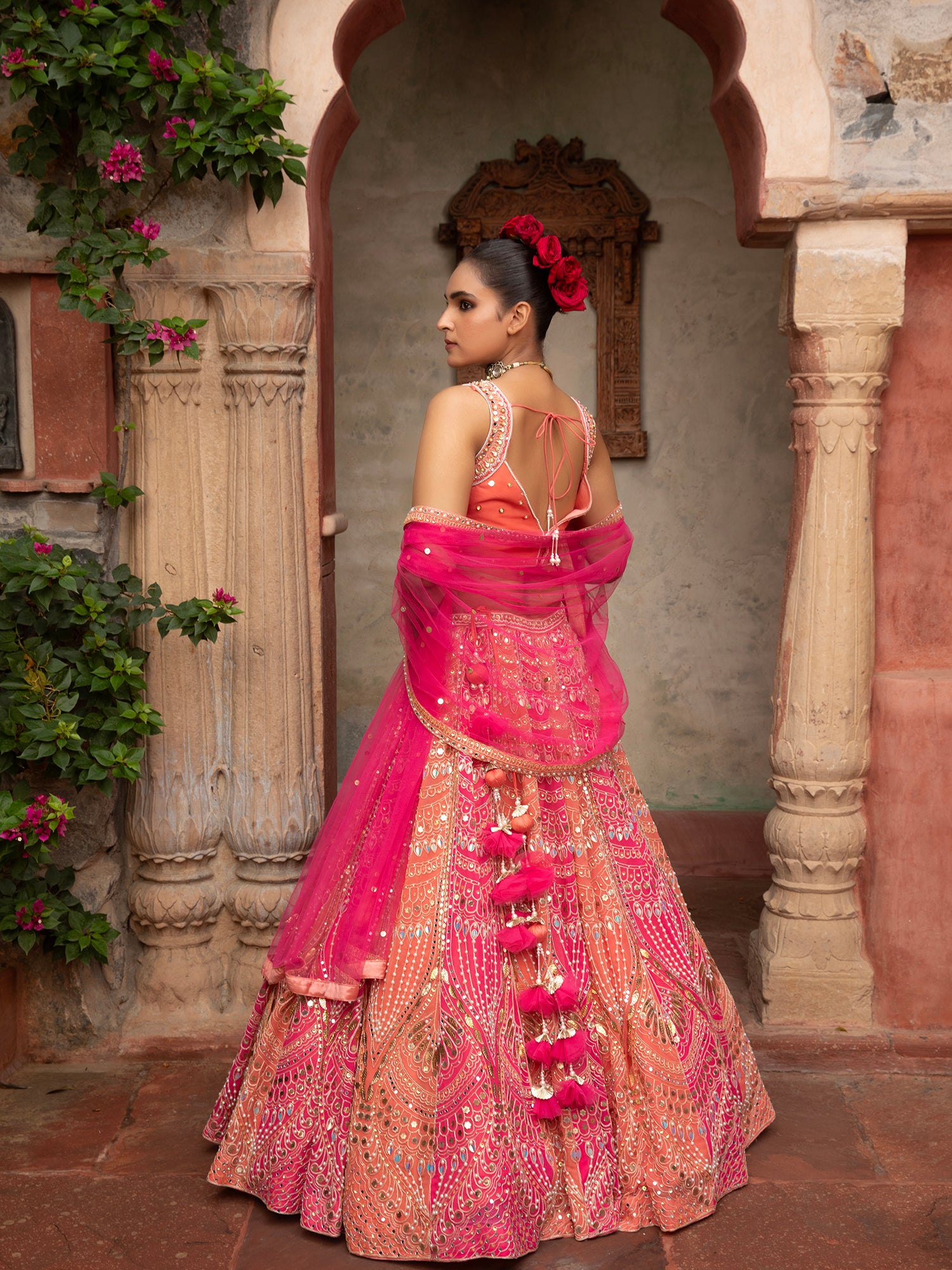 Multi-Color Party Silk Lehenga