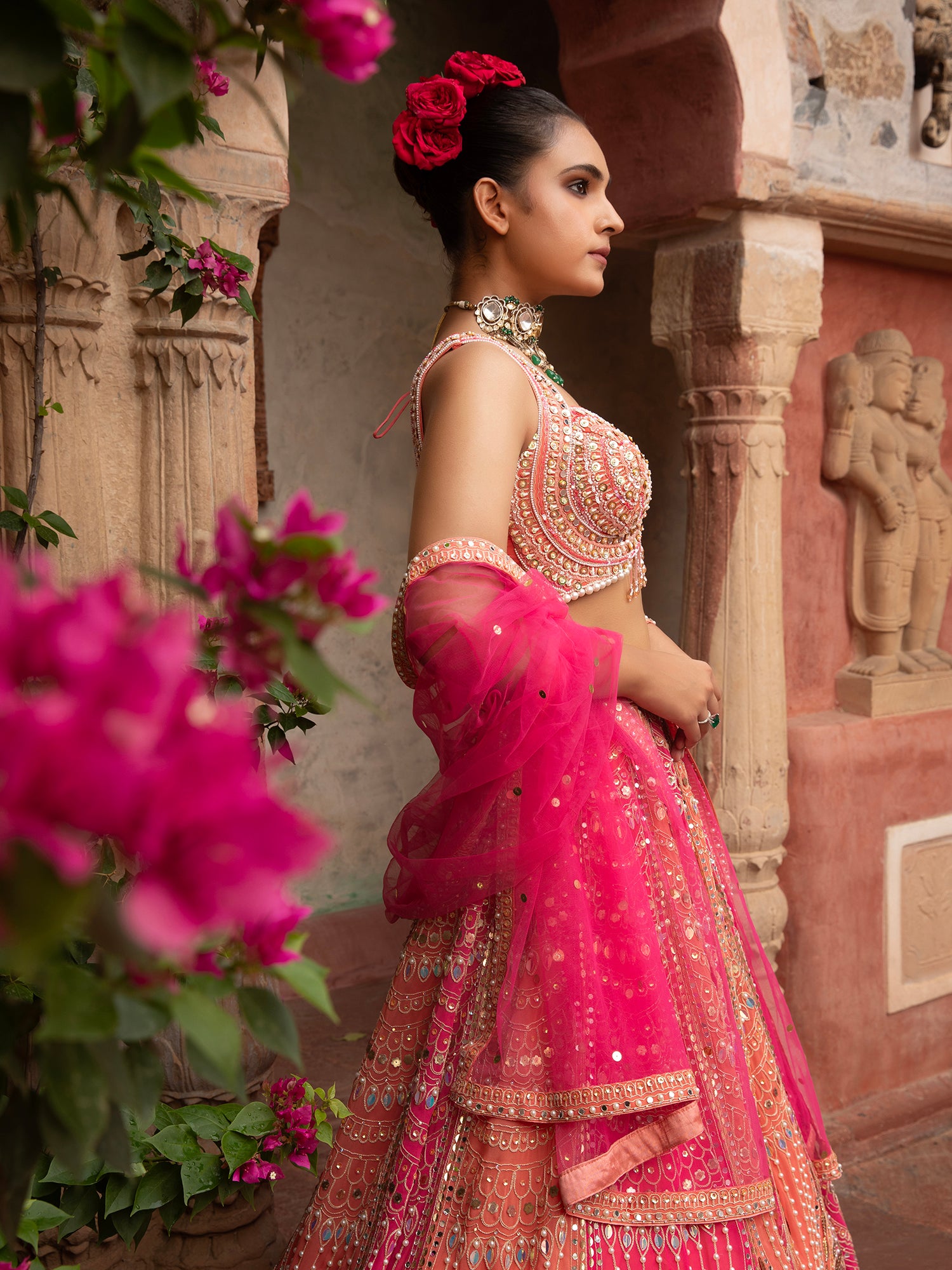 Multi-Color Party Silk Lehenga