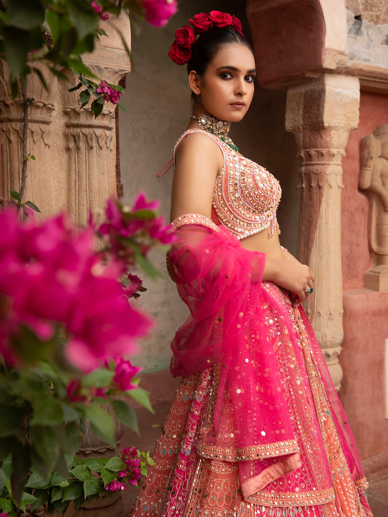 Multi-Color Party Silk Lehenga