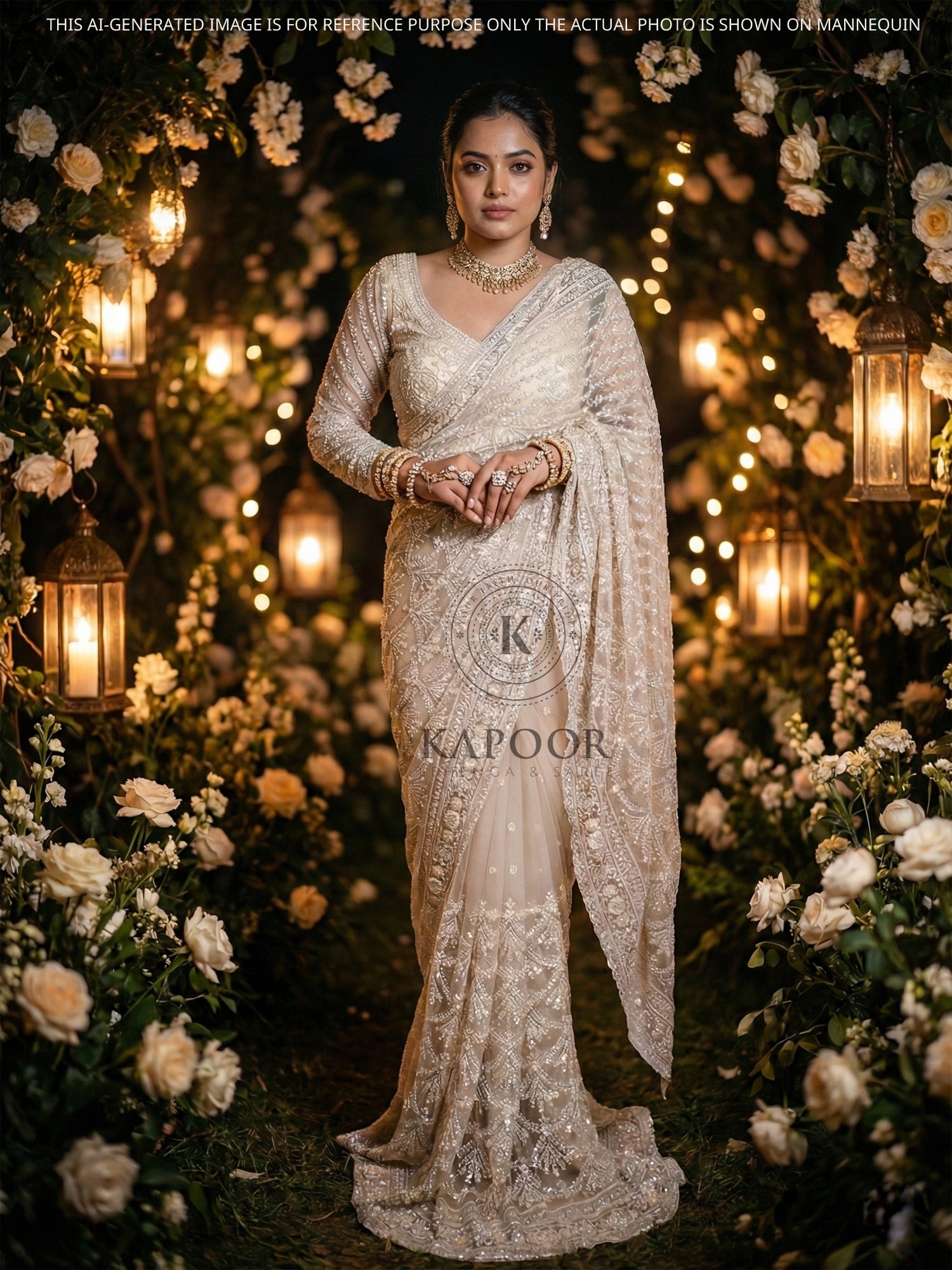Off White Designer Saree