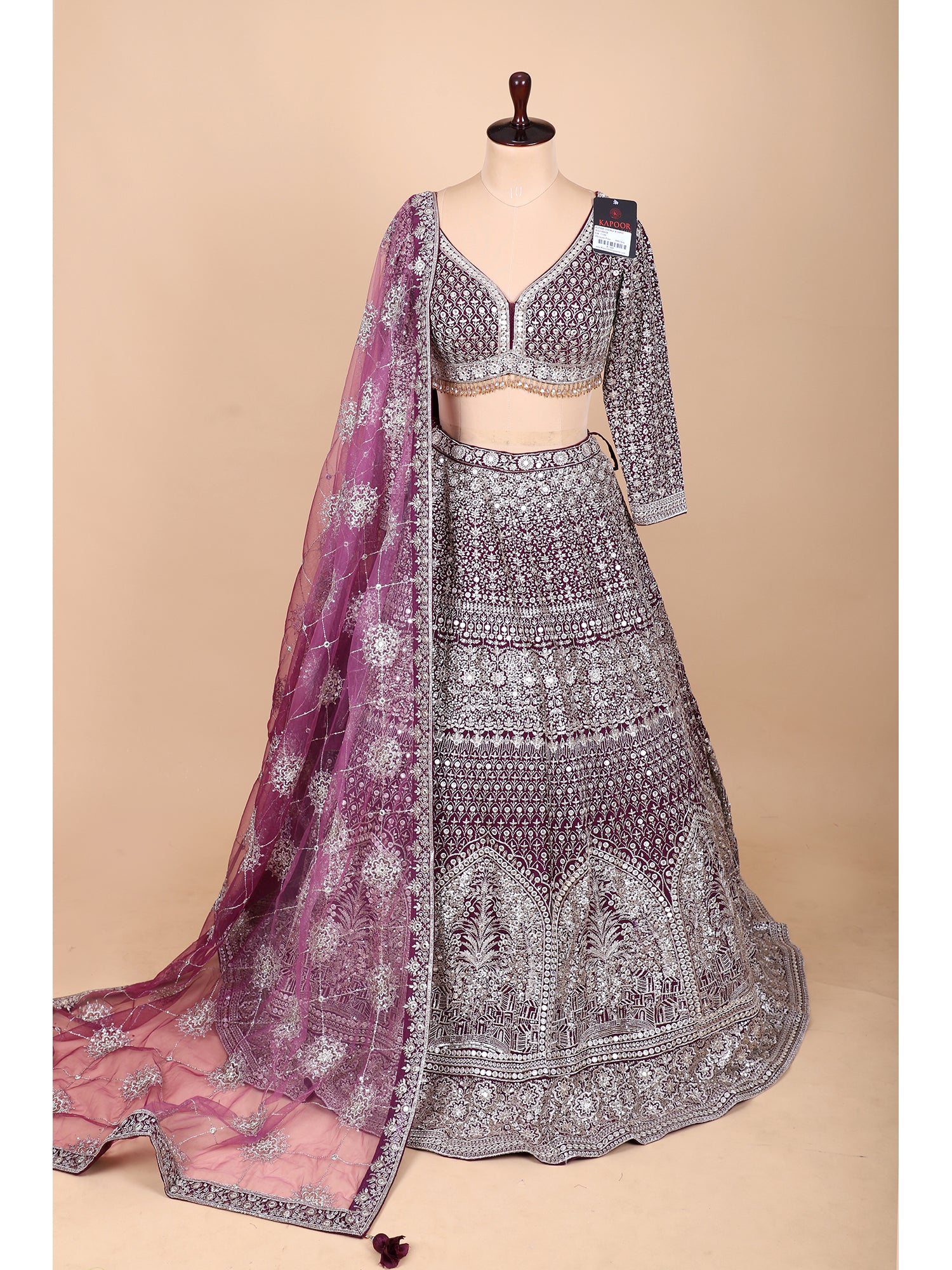 Maroon Georgette Lehenga With Jarkan Embroidery