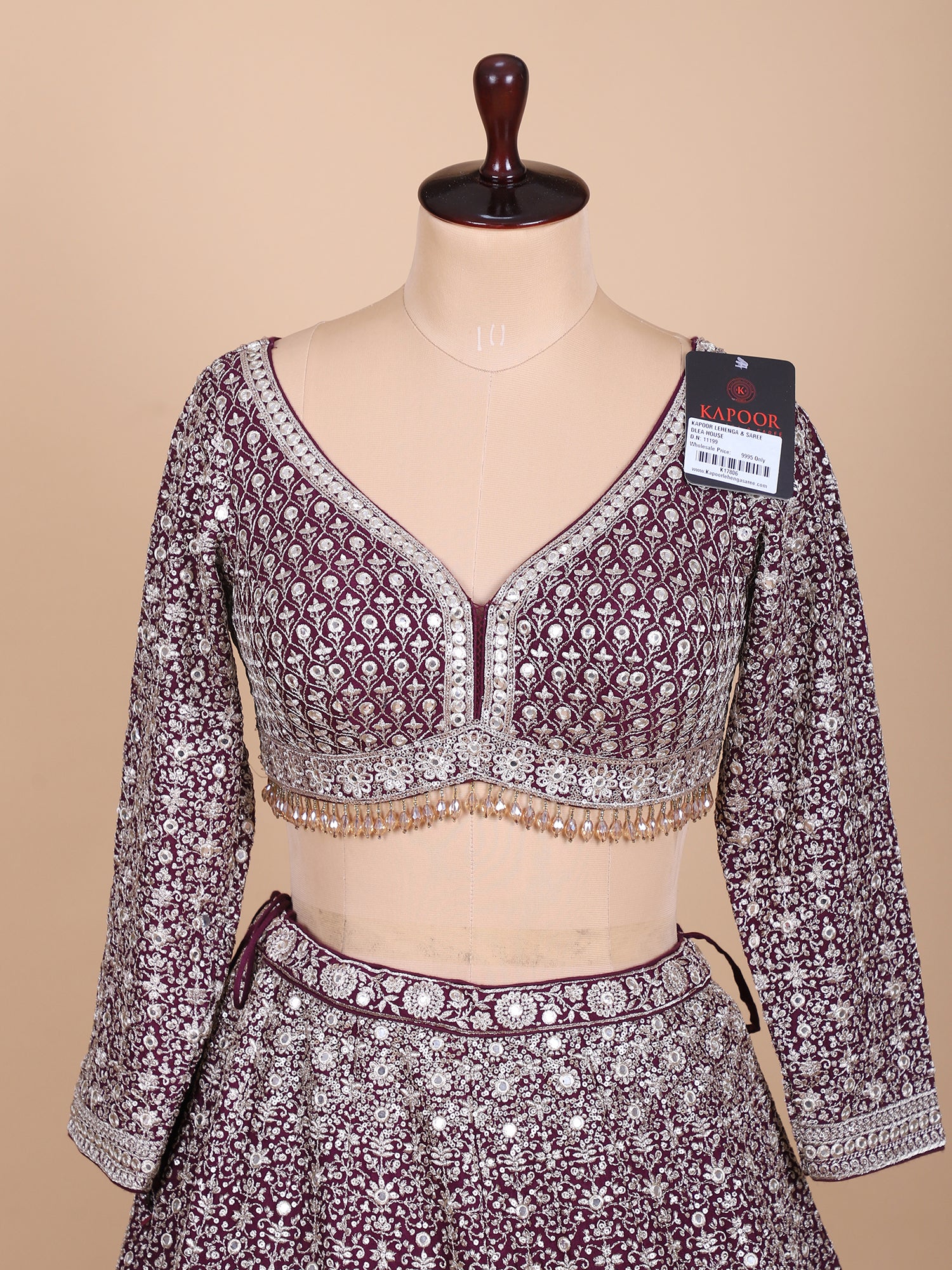 Maroon Georgette Lehenga With Jarkan Embroidery