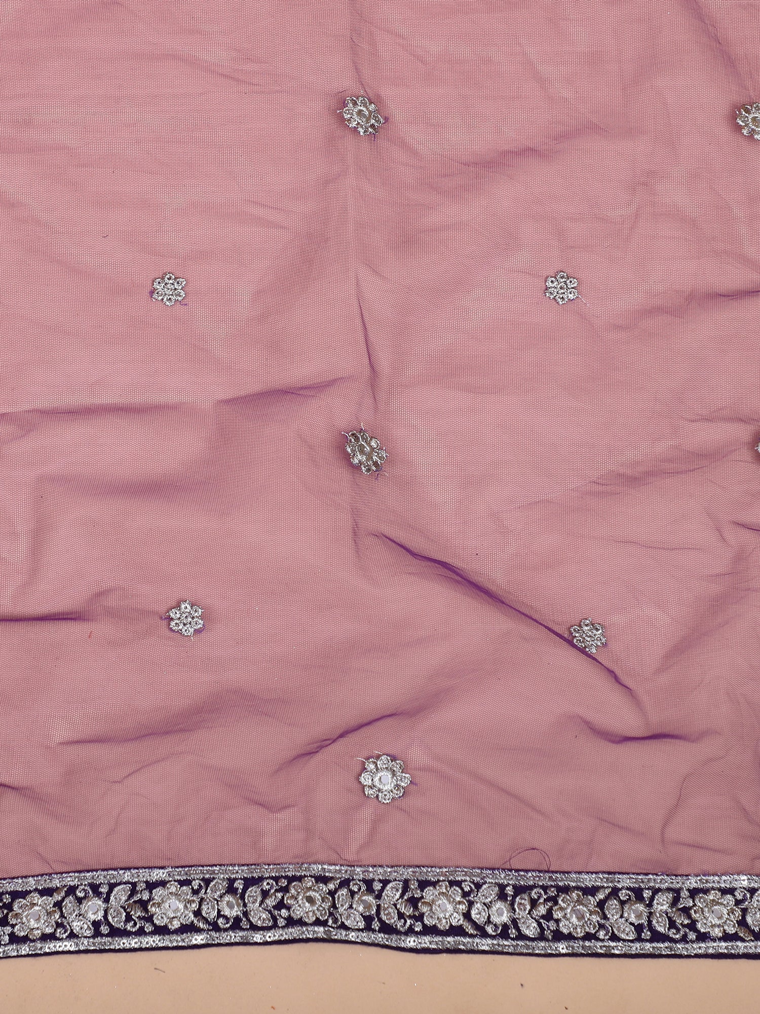 Plum Couture Lehenga With Silver Jarkan Work