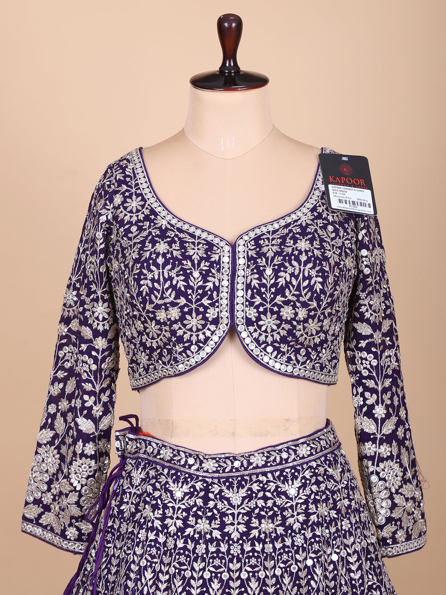 Plum Couture Lehenga With Silver Jarkan Work