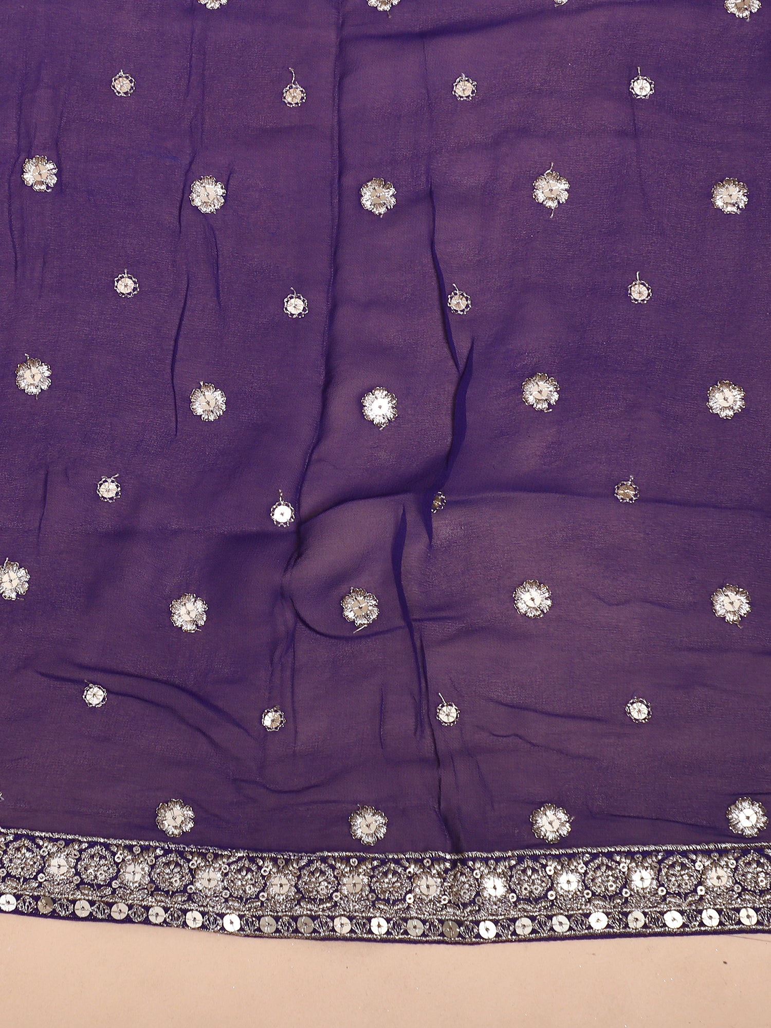 Deep Purple Georgette Lehenga With Jarkan Work