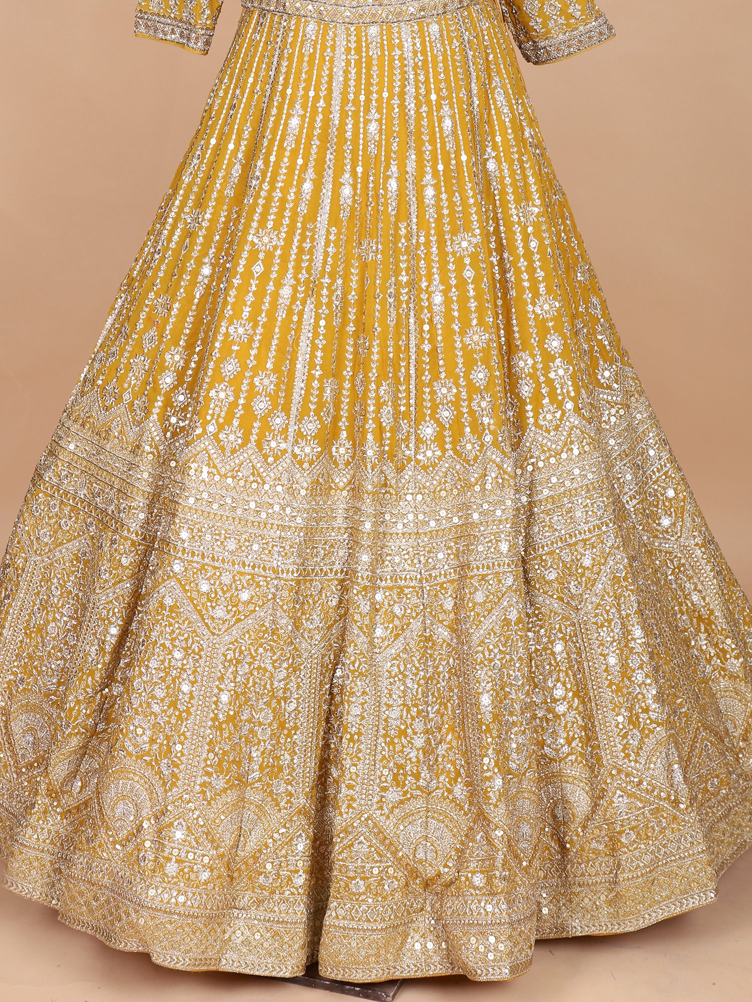 Sunshine Yellow Lehenga With Jarkan Embroidery Glow