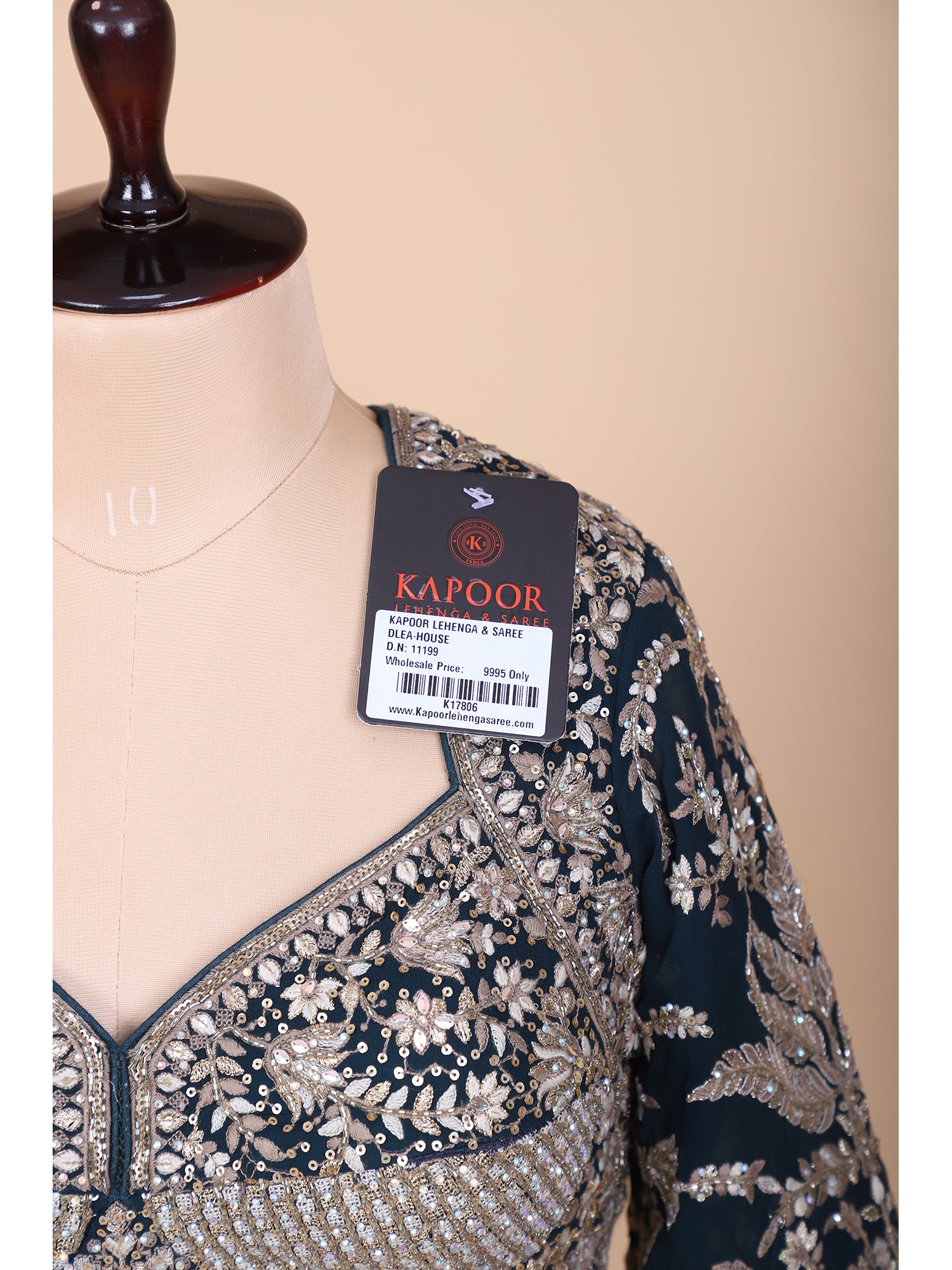 Dark Green Party Wear Lehenga With Jarkan Detailing