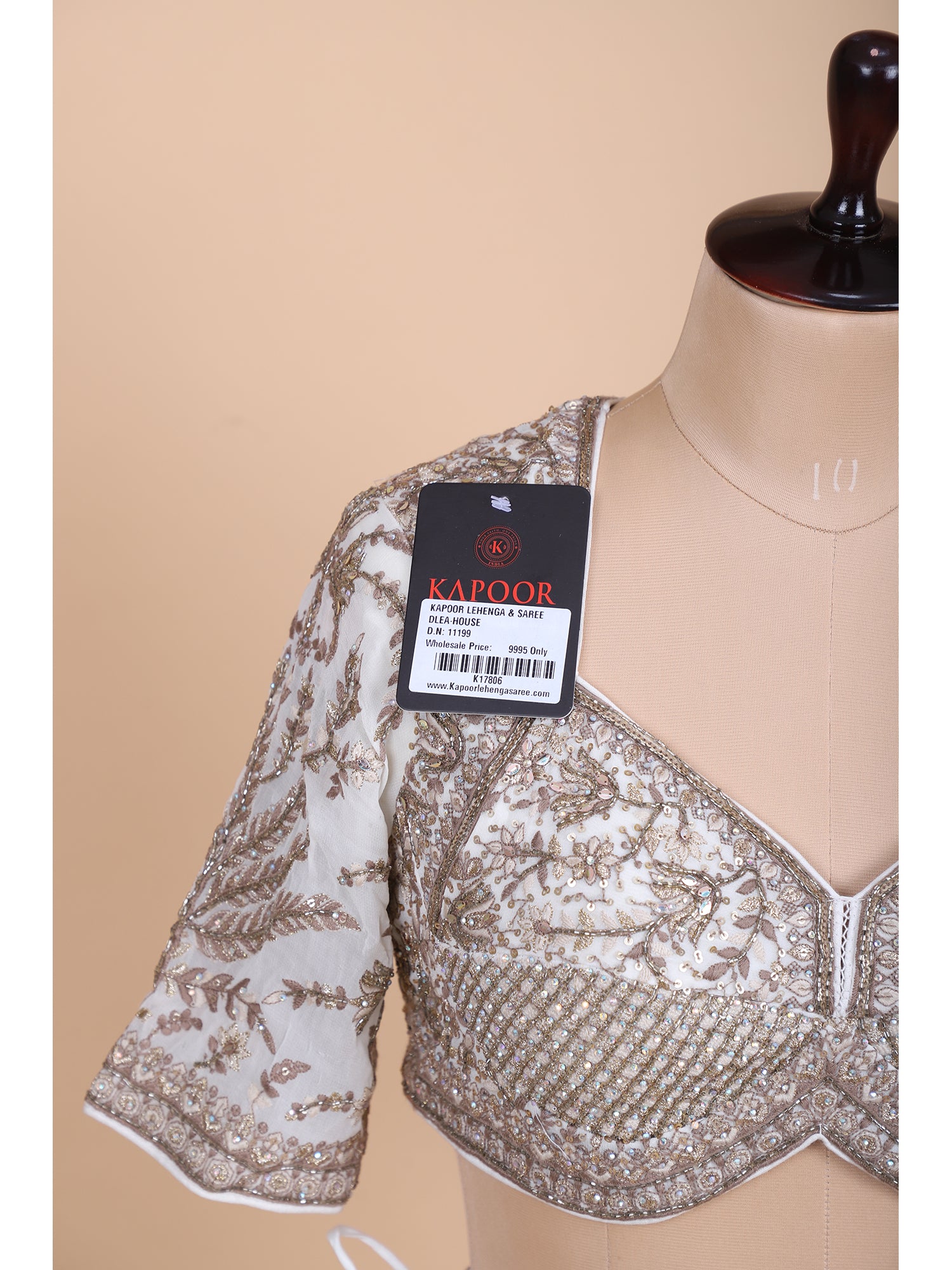 White Gold Lehenga With Handcrafted Zari Embroidery