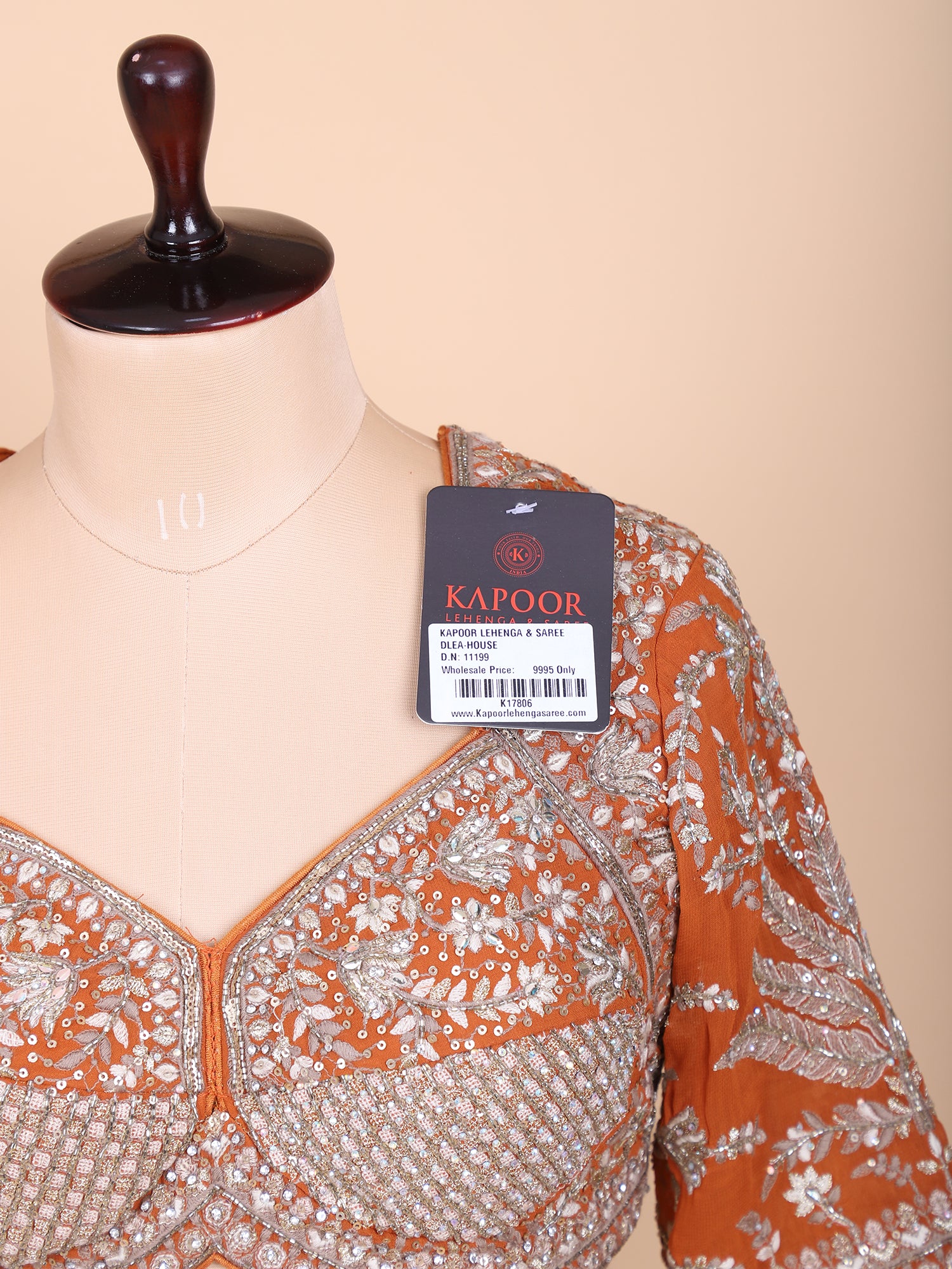 Burnt Tangerine Georgette Lehenga For Haldi Events