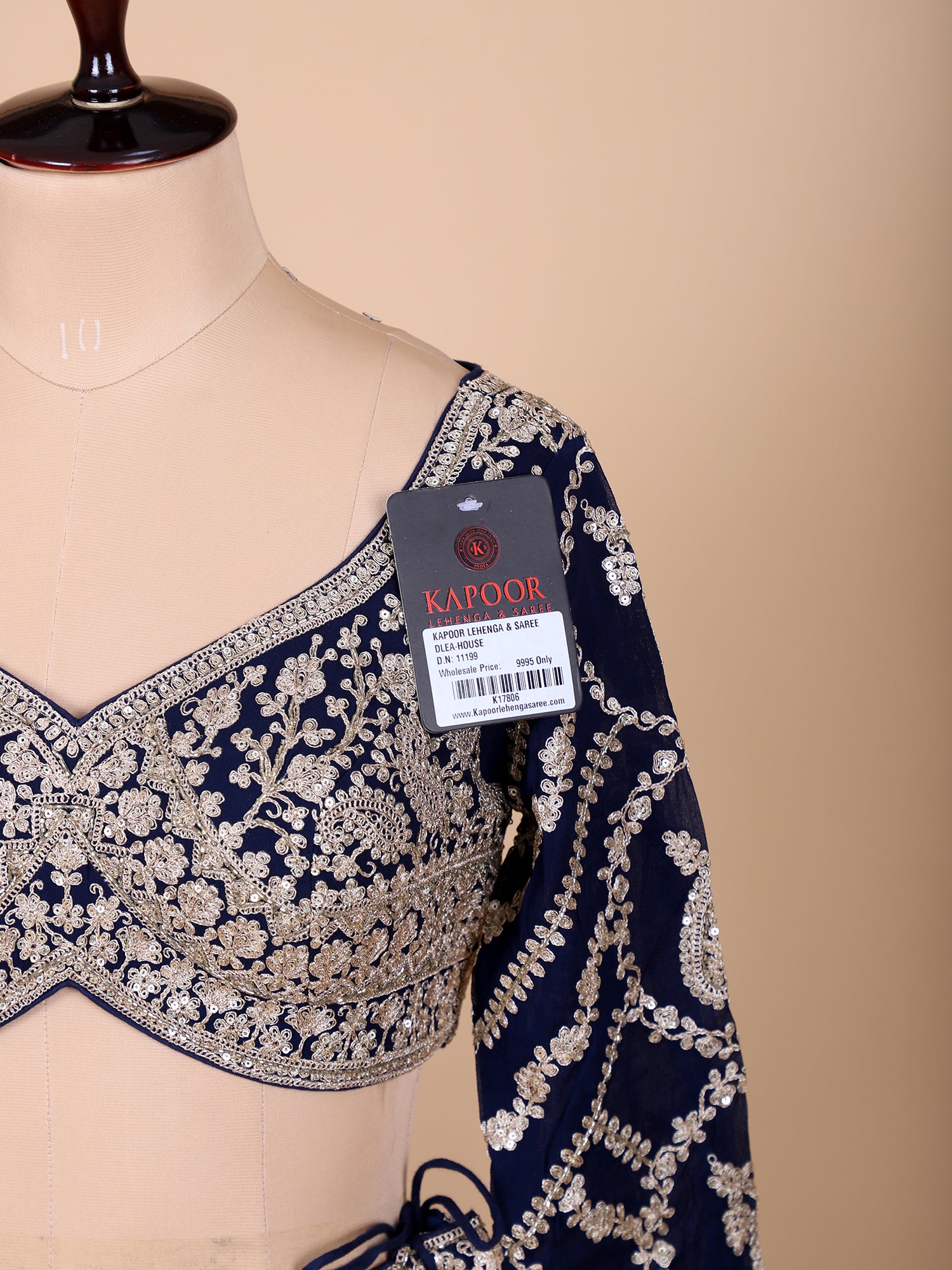 Royal Blue Georgette Embroidered Lehenga Set