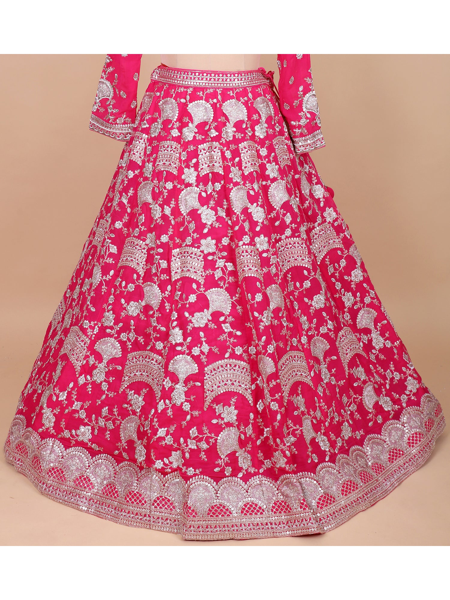 Soft Pink Hand Embroidered Lehenga Ensemble