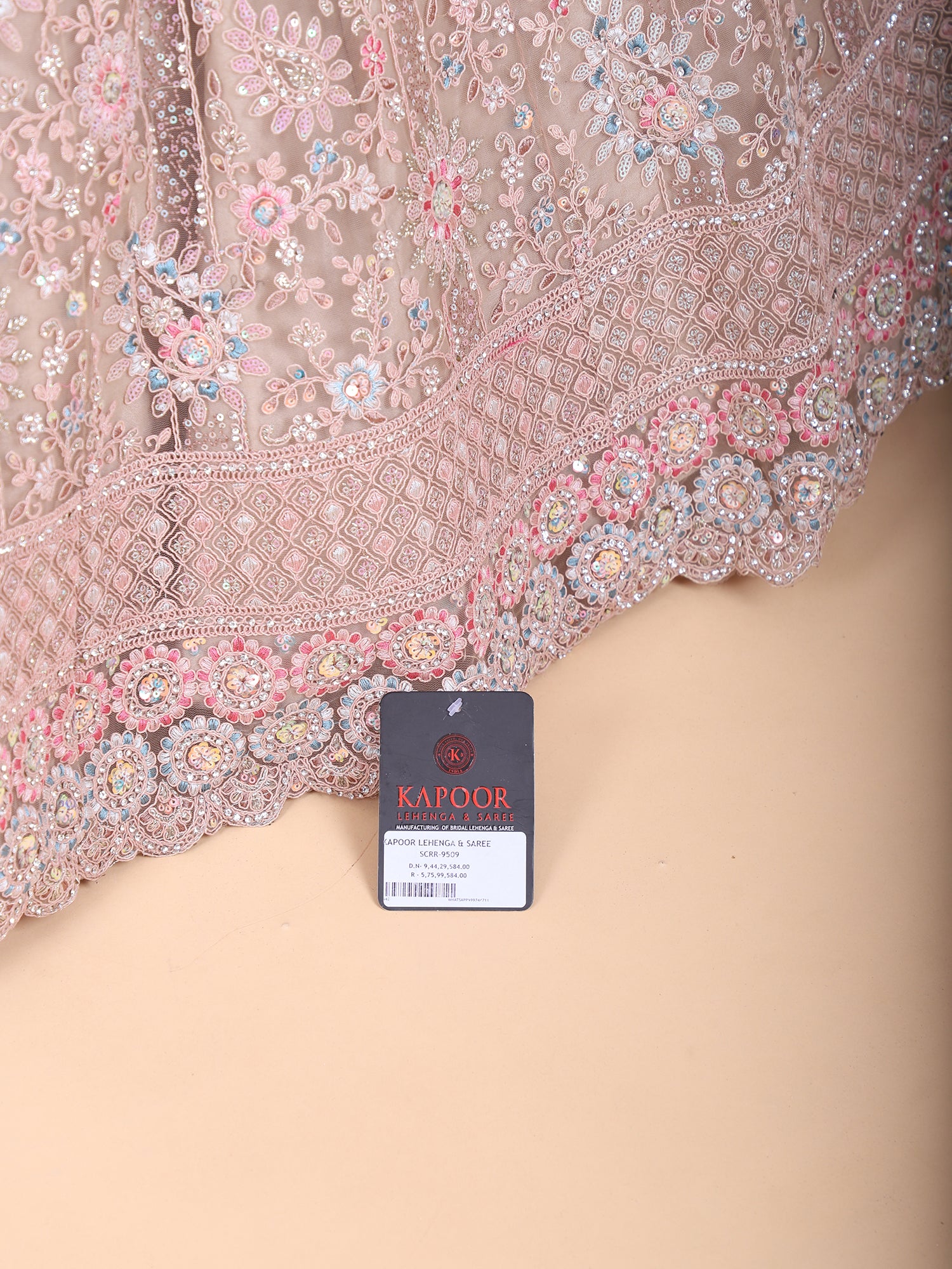 Peach Glow Jarkan Embellished Bridal Lehenga