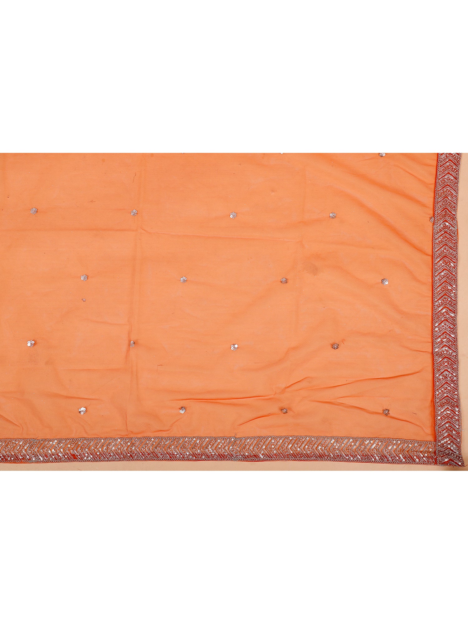 Sunset Orange Net Lehenga