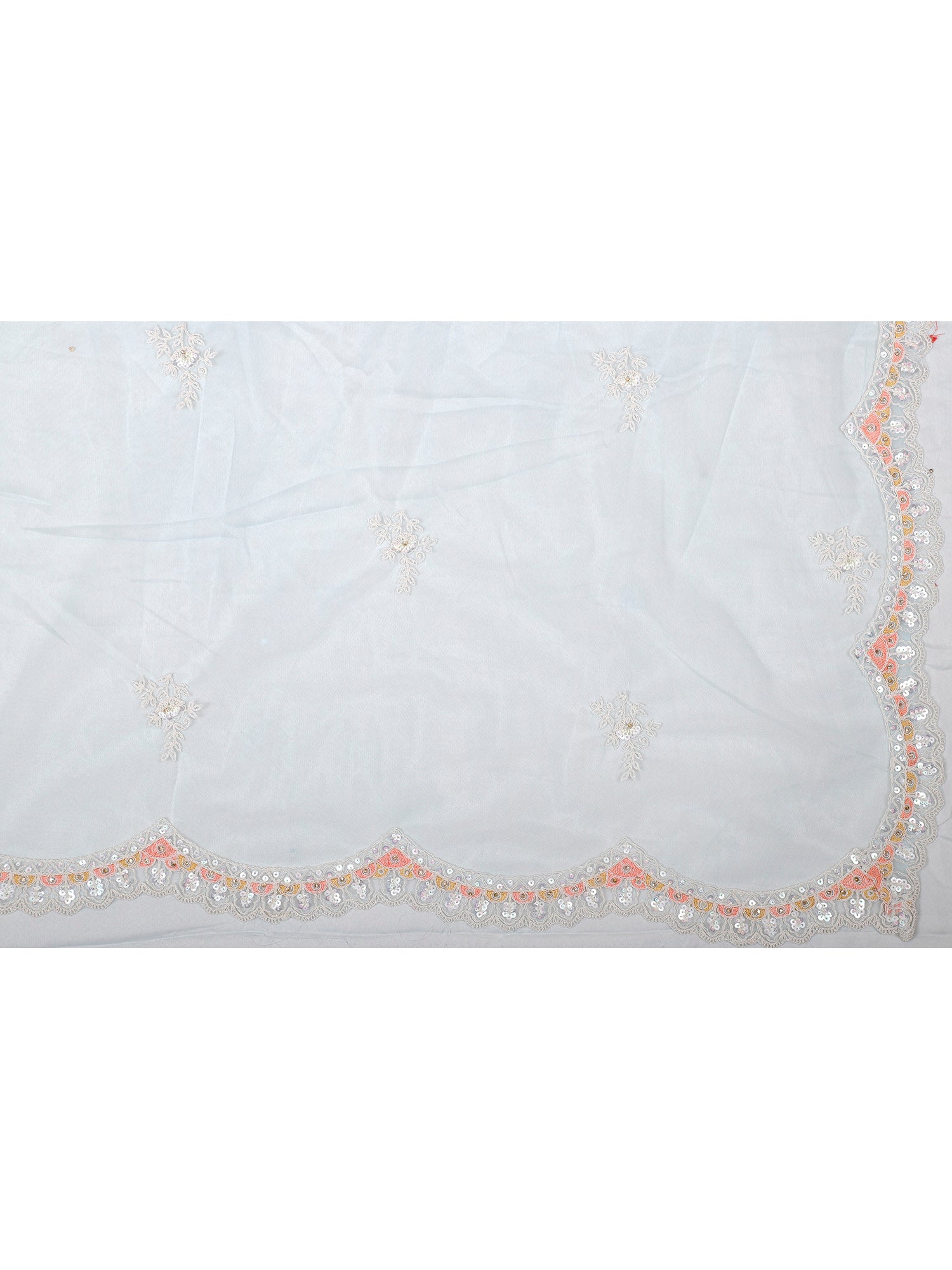 Sky Blue Net Lehenga With Thread