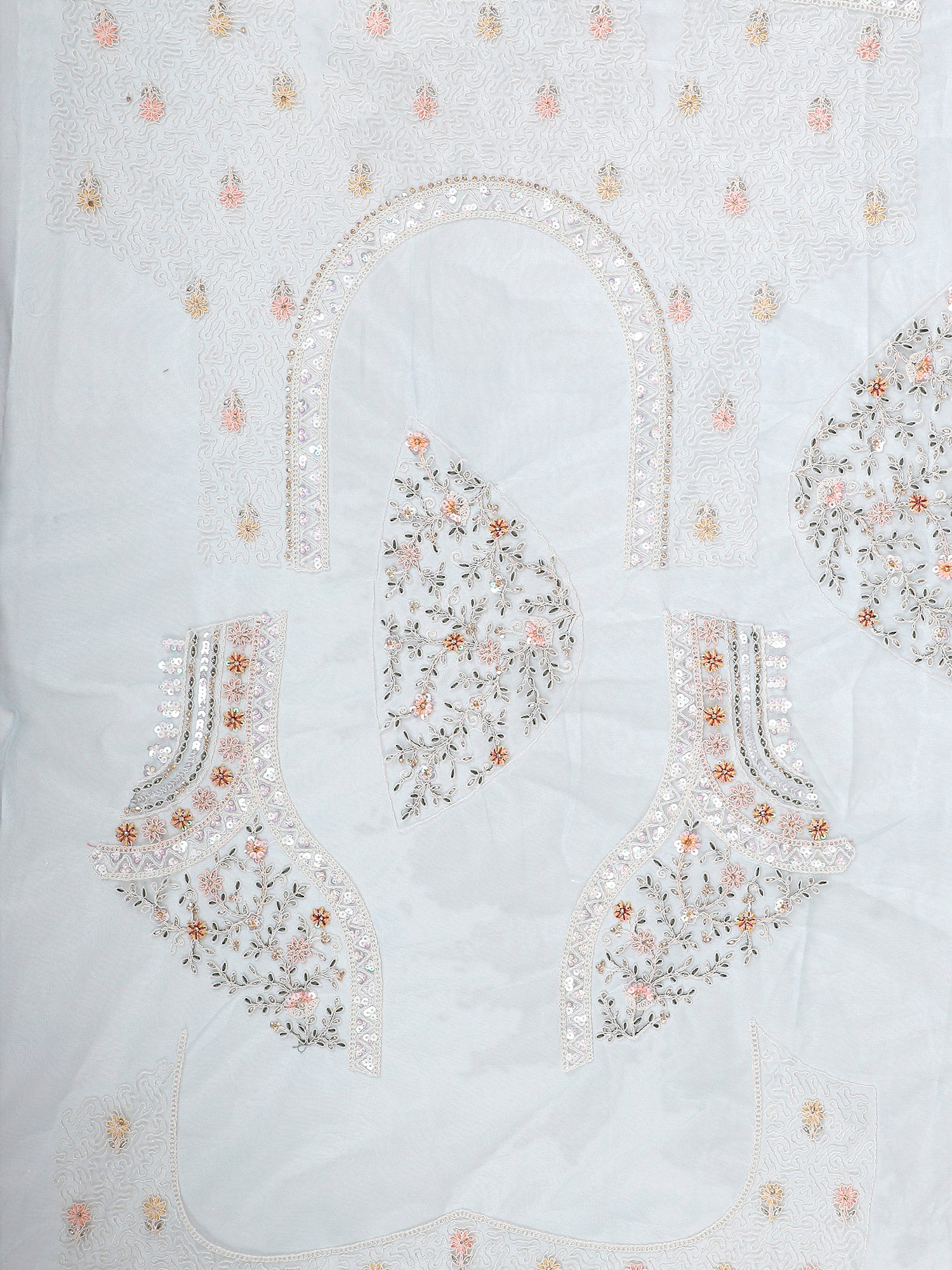 Sky Blue Net Lehenga With Thread