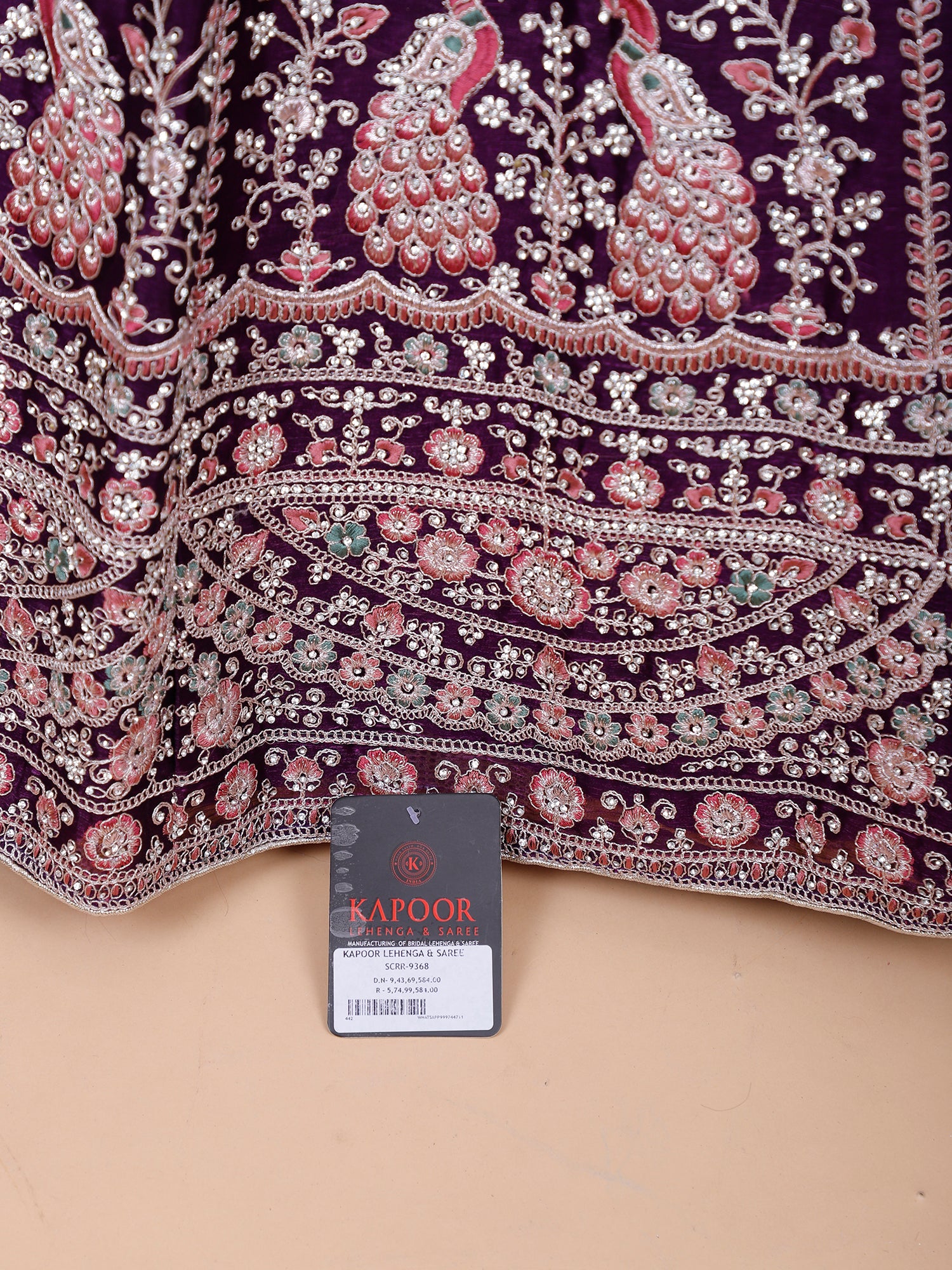 Dark Purple Bridal Jarkan Lehenga