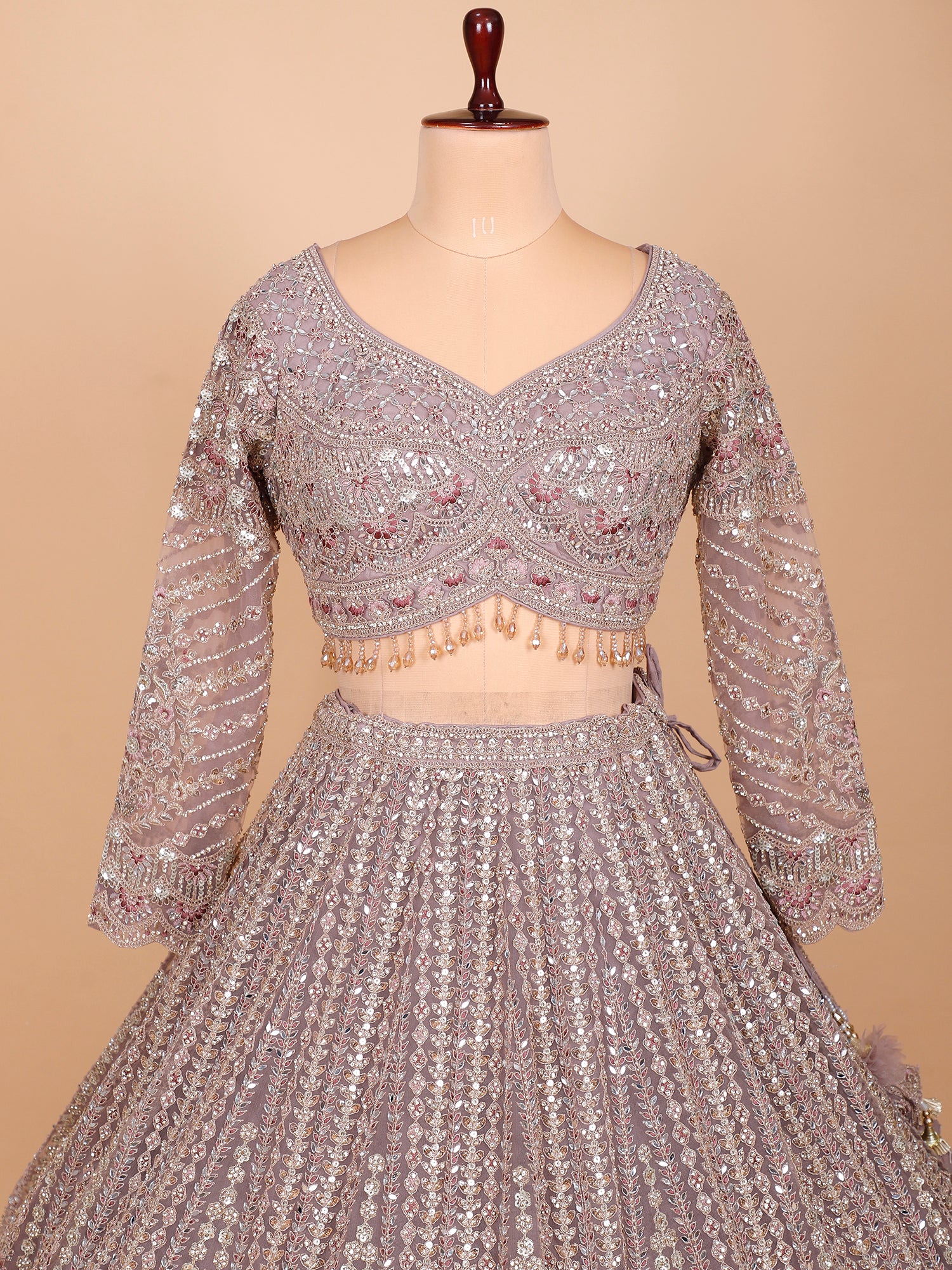 Onion Pink Butterfly Net Lehenga With Diamond