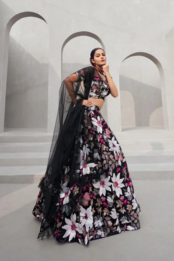 Black Net Saree Sequin Dazzle For Unforgettable Nights Saree