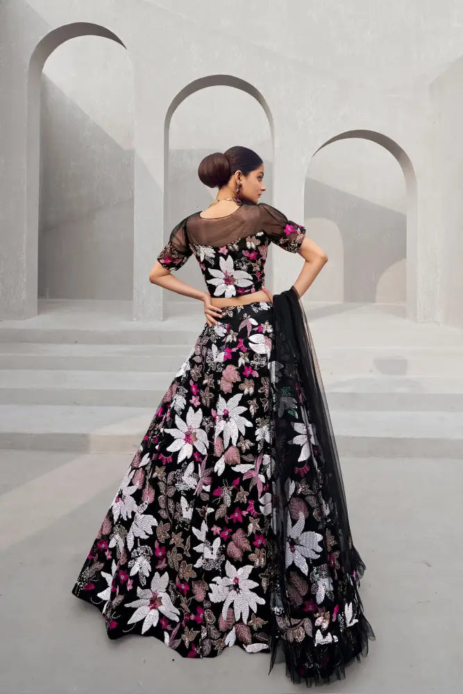 Black Net Saree Sequin Dazzle For Unforgettable Nights Saree