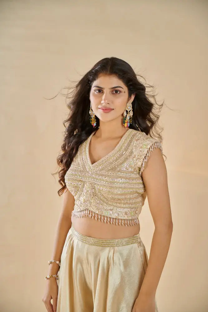 Golden Jimmy Choo Indo Western Design New Indo Western