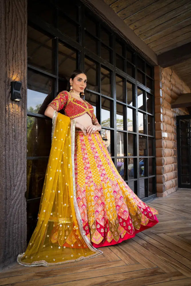 High-Fashion Multi Lehenga With Dupatta For Festive And Wedding Wear Lehenga