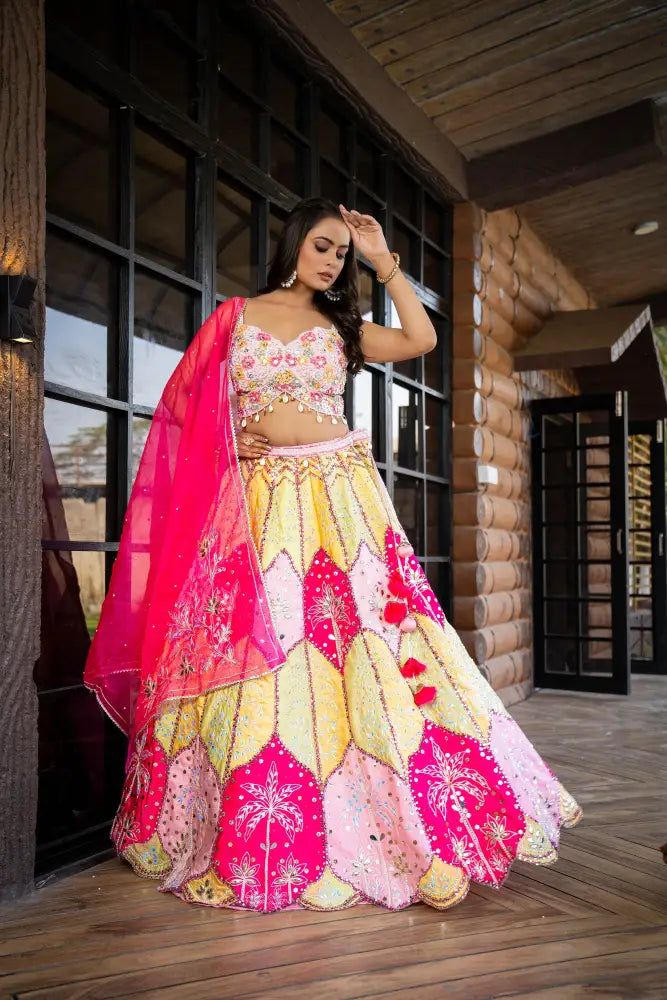 High-Fashion Silk Lehenga In Multi Colour For Grand Events Lehenga