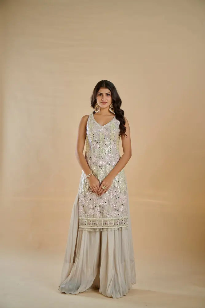 Premium Multi Color Suit In Georgette With Stunning Multi Work Art Suits