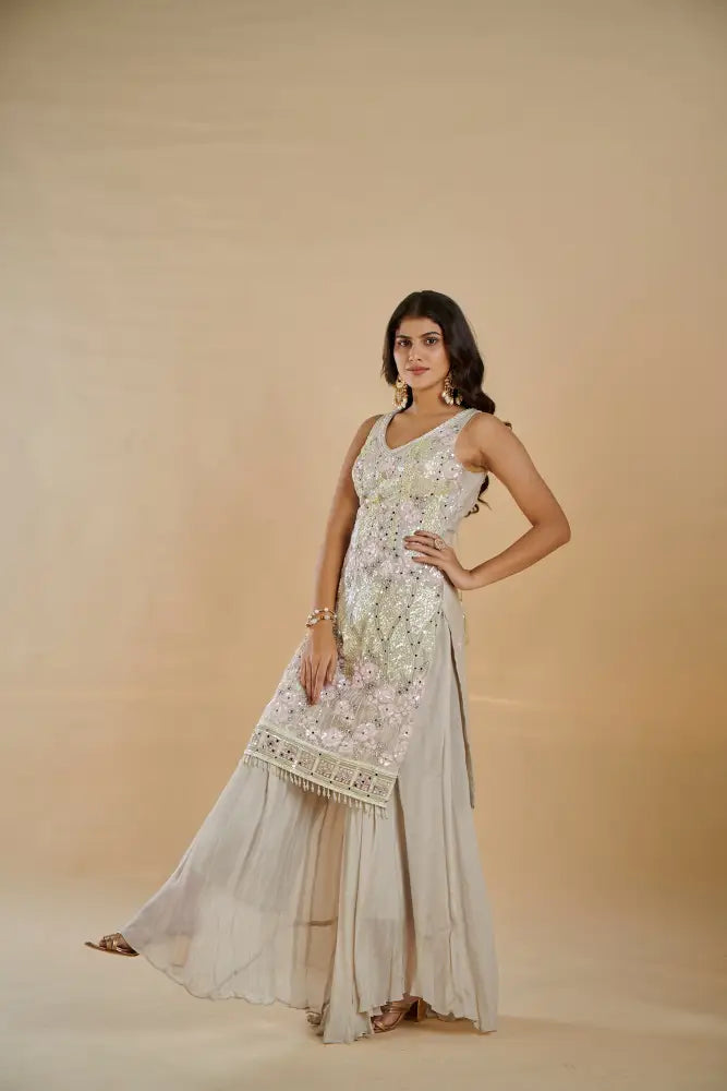 Premium Multi Color Suit In Georgette With Stunning Multi Work Art Suits