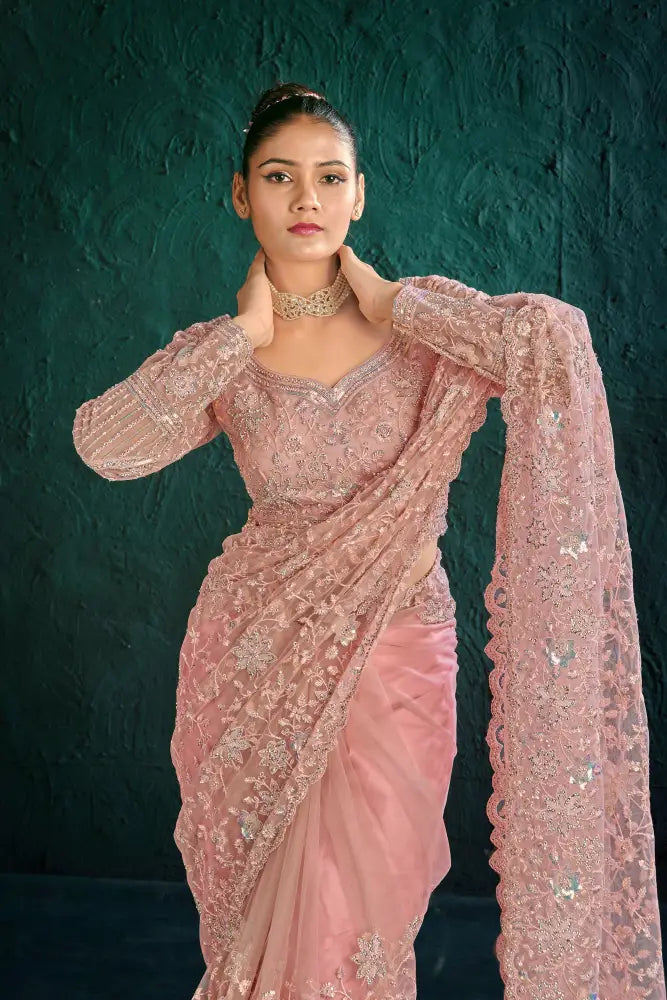 The Perfect Pink Net Saree For Your Special Moments Saree