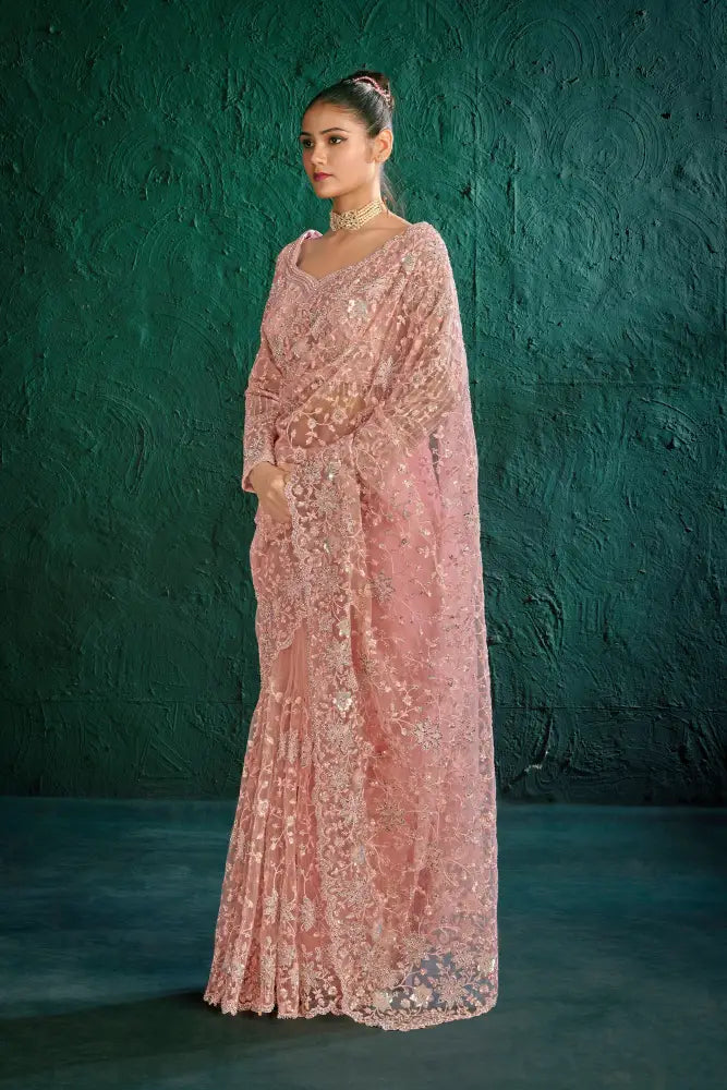 The Perfect Pink Net Saree For Your Special Moments Saree