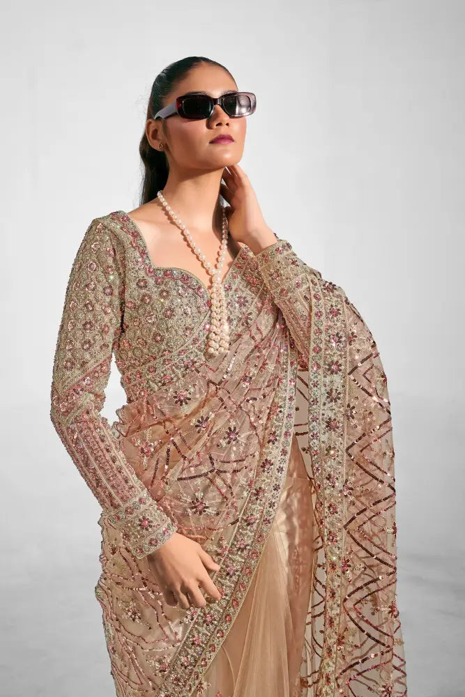 This Golden Net Saree Is Everything You Need For Special Days Saree