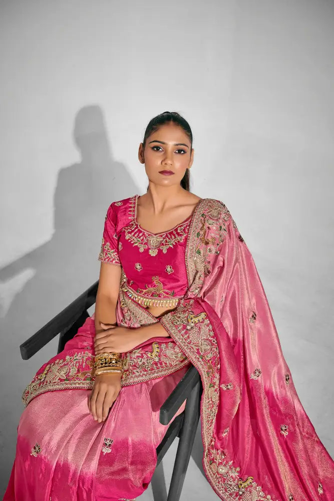 This Pink Banarasi Saree Will Make Every Moment Sparkle Saree