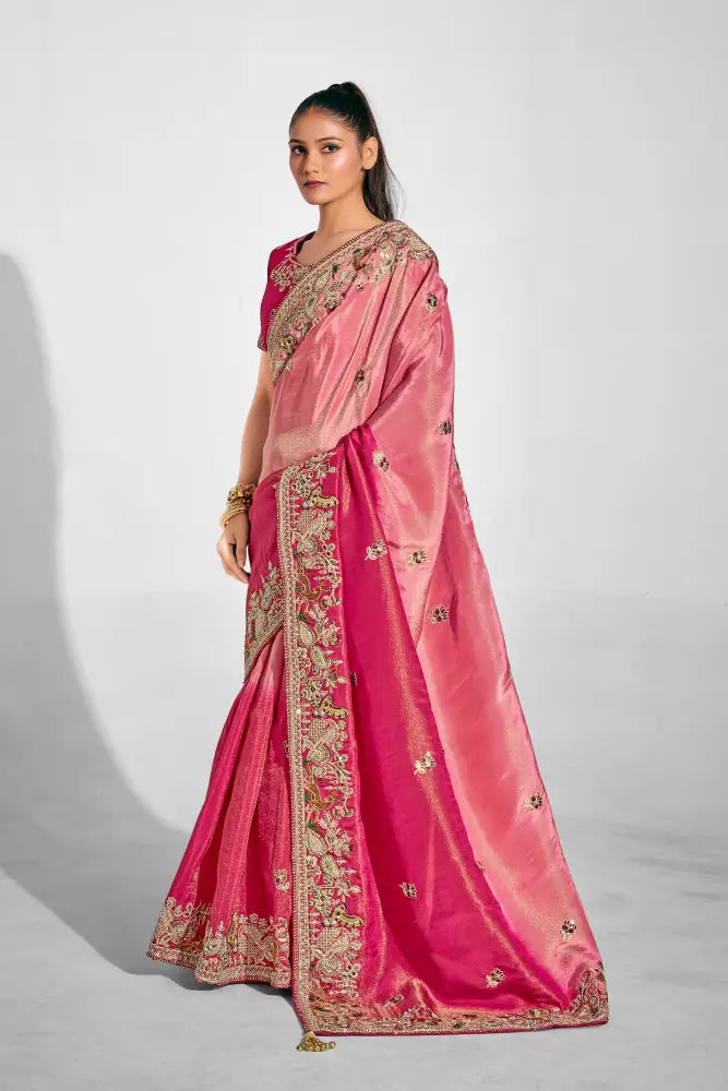 This Pink Banarasi Saree Will Make Every Moment Sparkle Saree