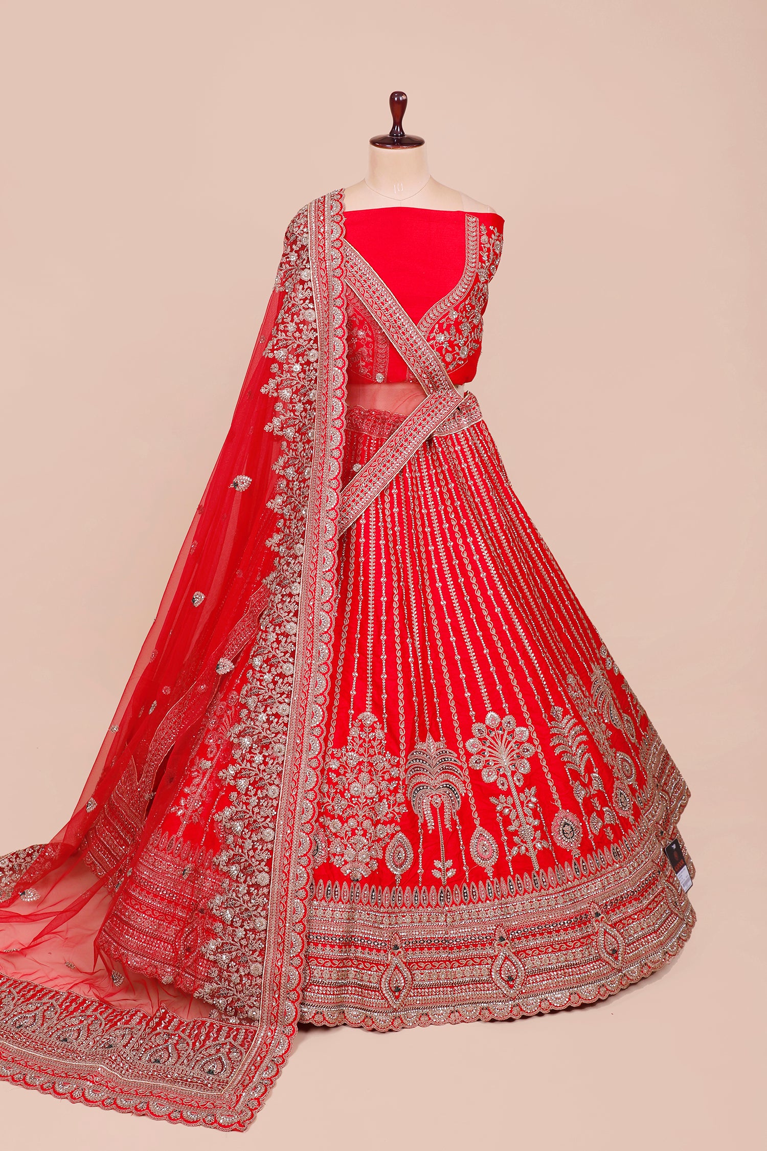Regal Red Silk With Sequin & Jarkan Lehenga