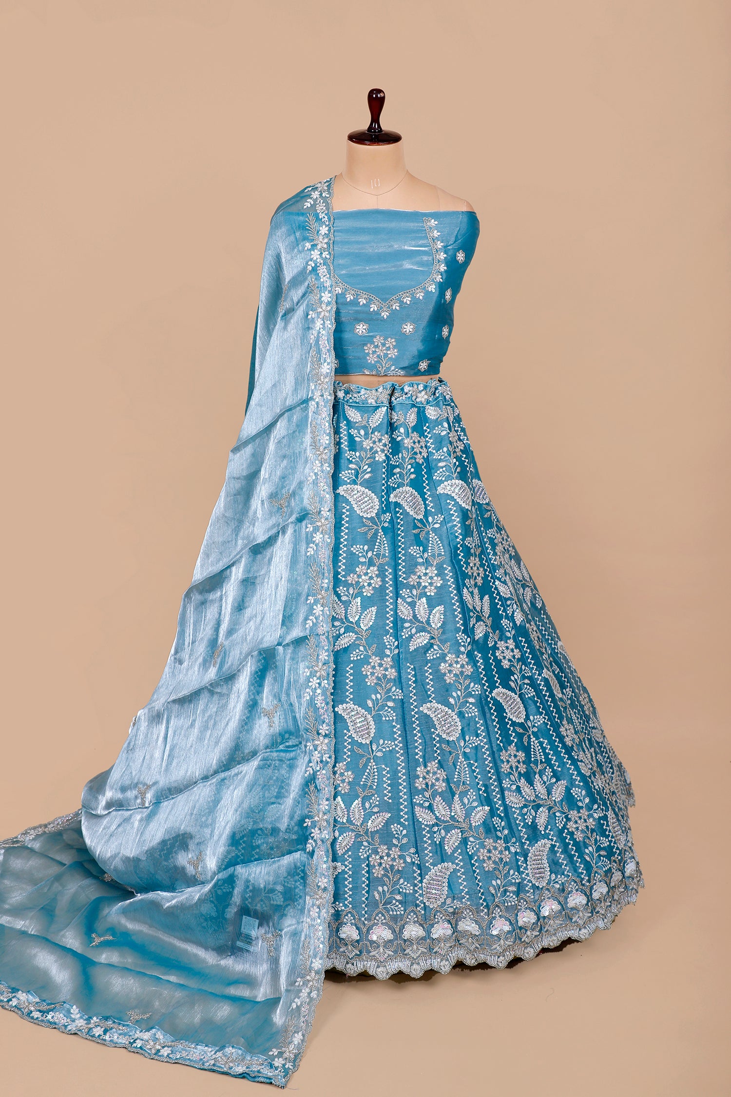 Rama Blue Festive Jimmy Choo Lehenga