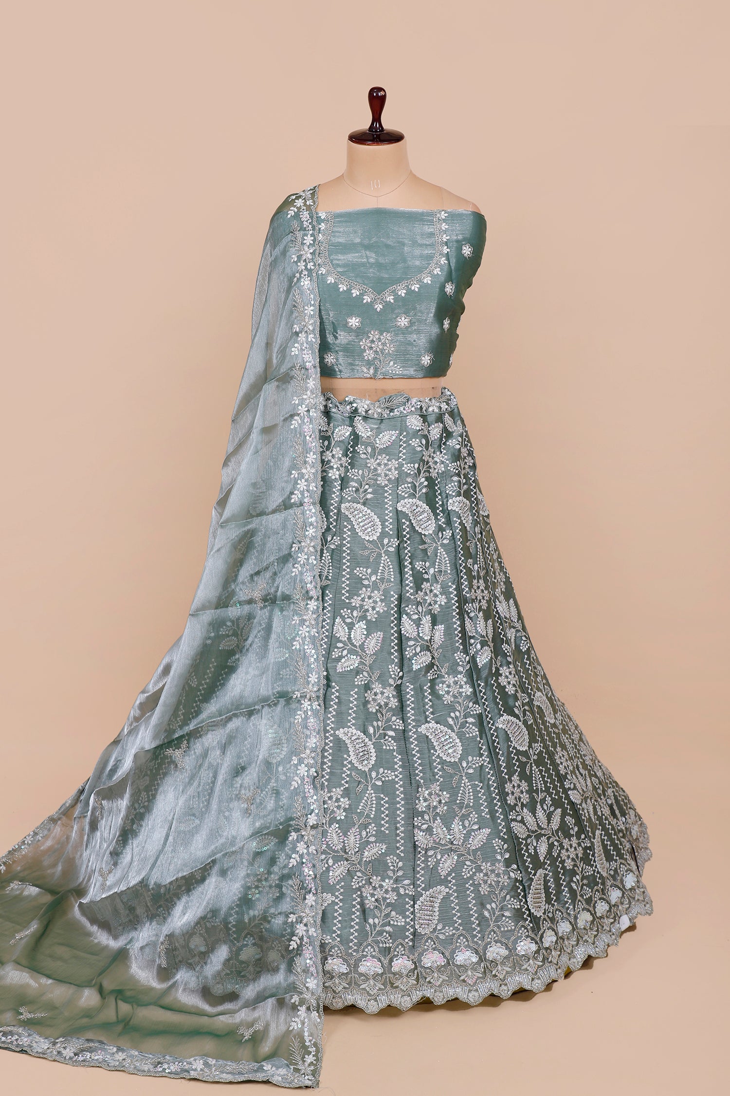 Elegant Sea Green Jimmy Choo Lehenga