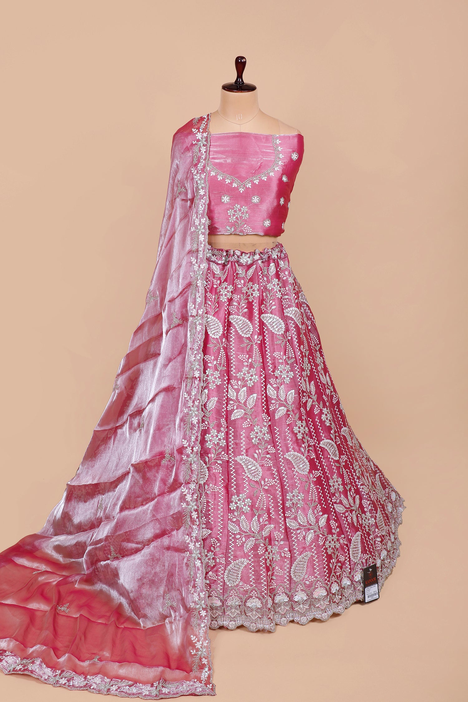 Dark Pink Jimmy Choo Thread And Jarkan Lehenga